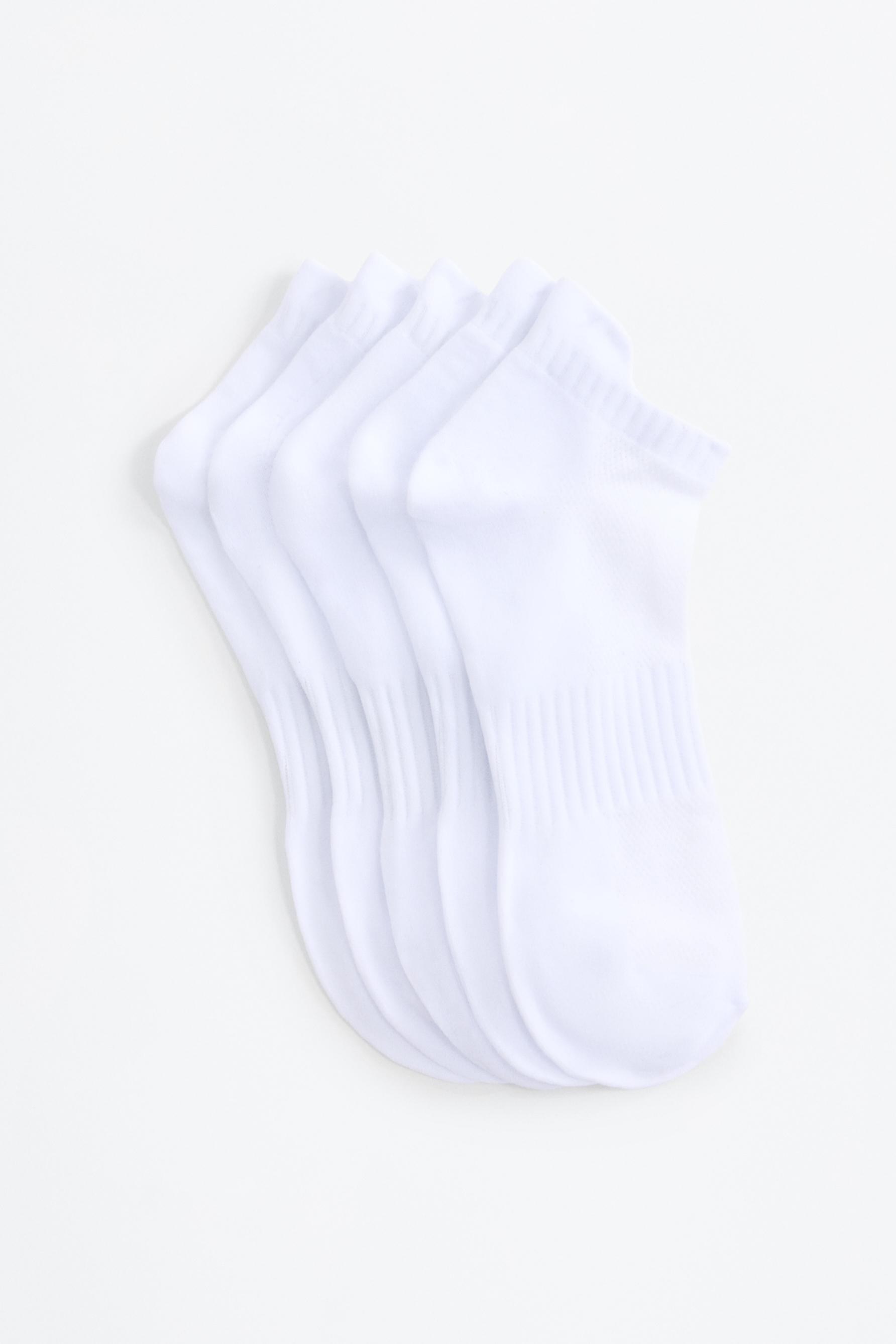Sports ankle socks (5-pack) — WHITE