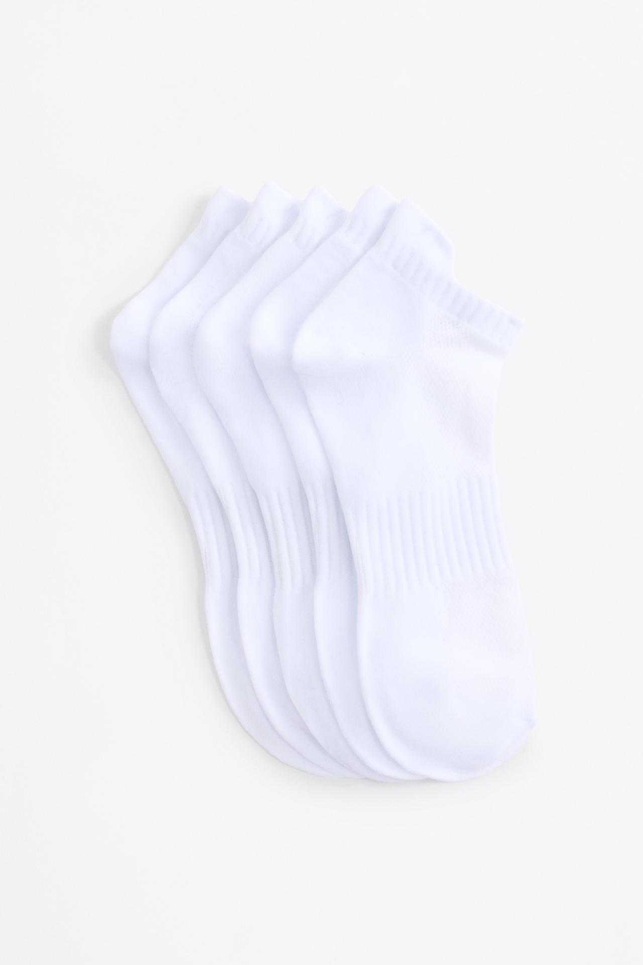 Sports ankle socks (5-pack) — WHITE