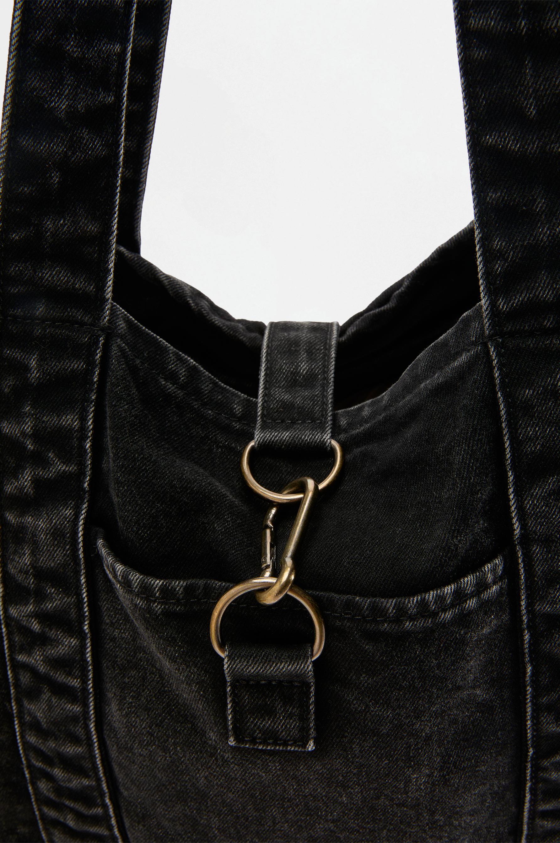 Denim shopper bag — BLACK