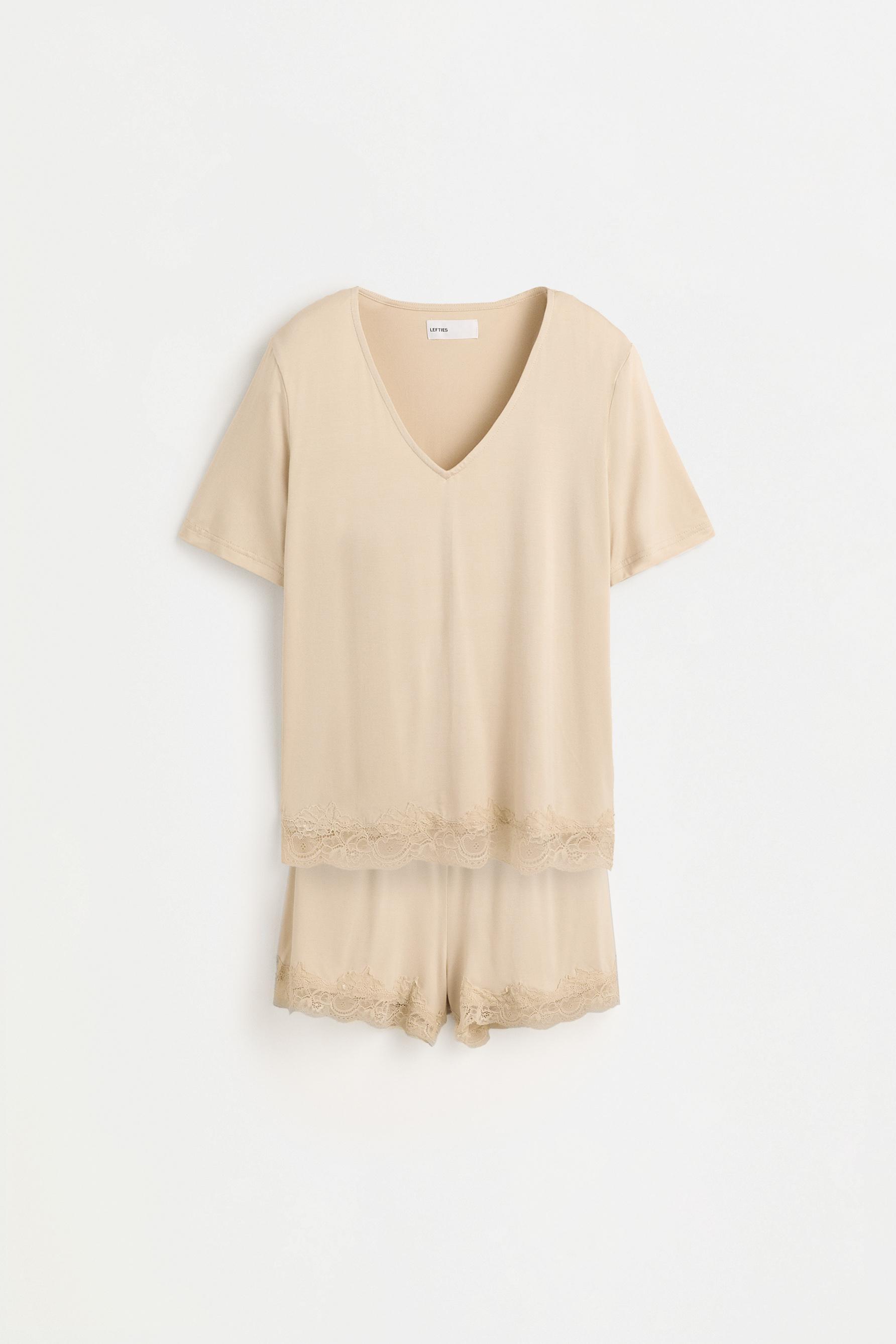 Short pyjamas with lace — SAND
