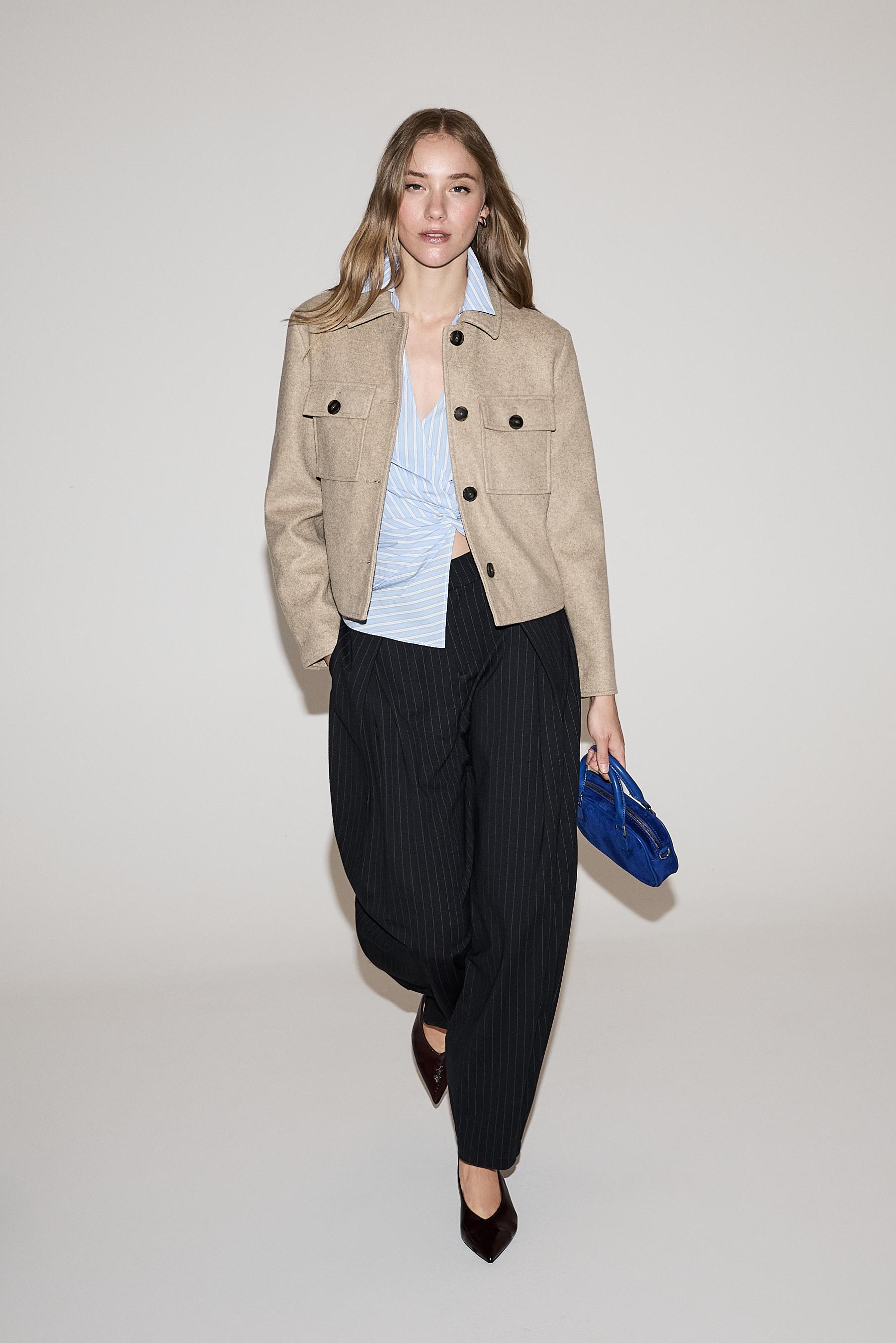 Felt jacket — TAUPE BROWN
