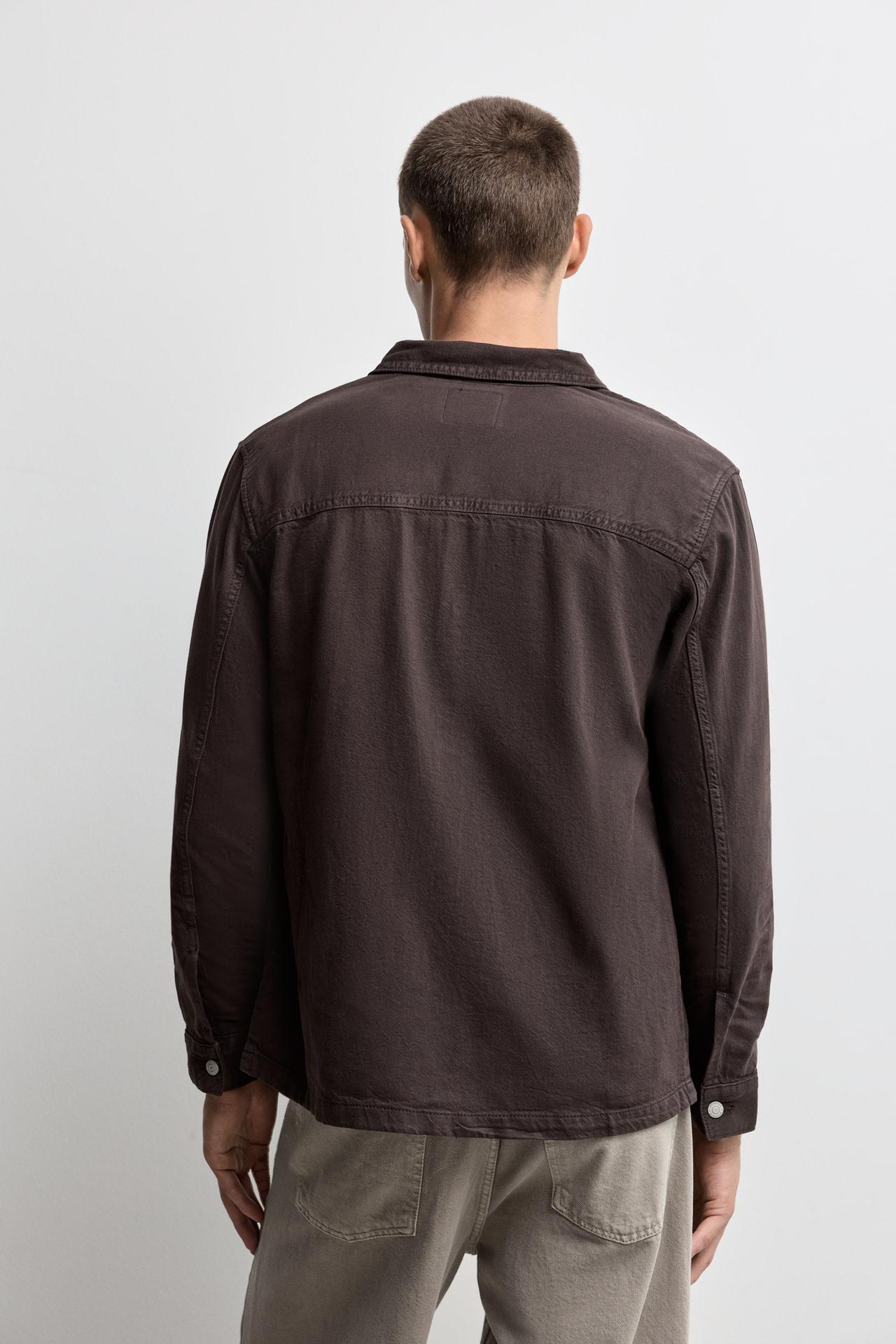 Lightweight denim overshirt — BROWN