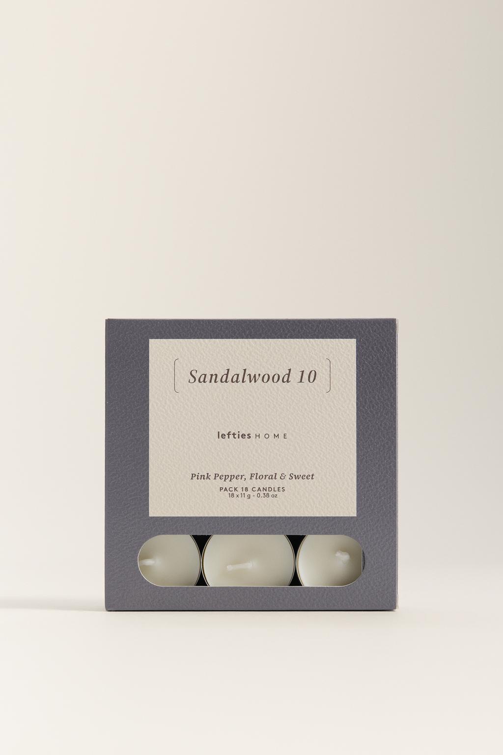 Pack 18 velas pequeñas aromáticas Sandalwood