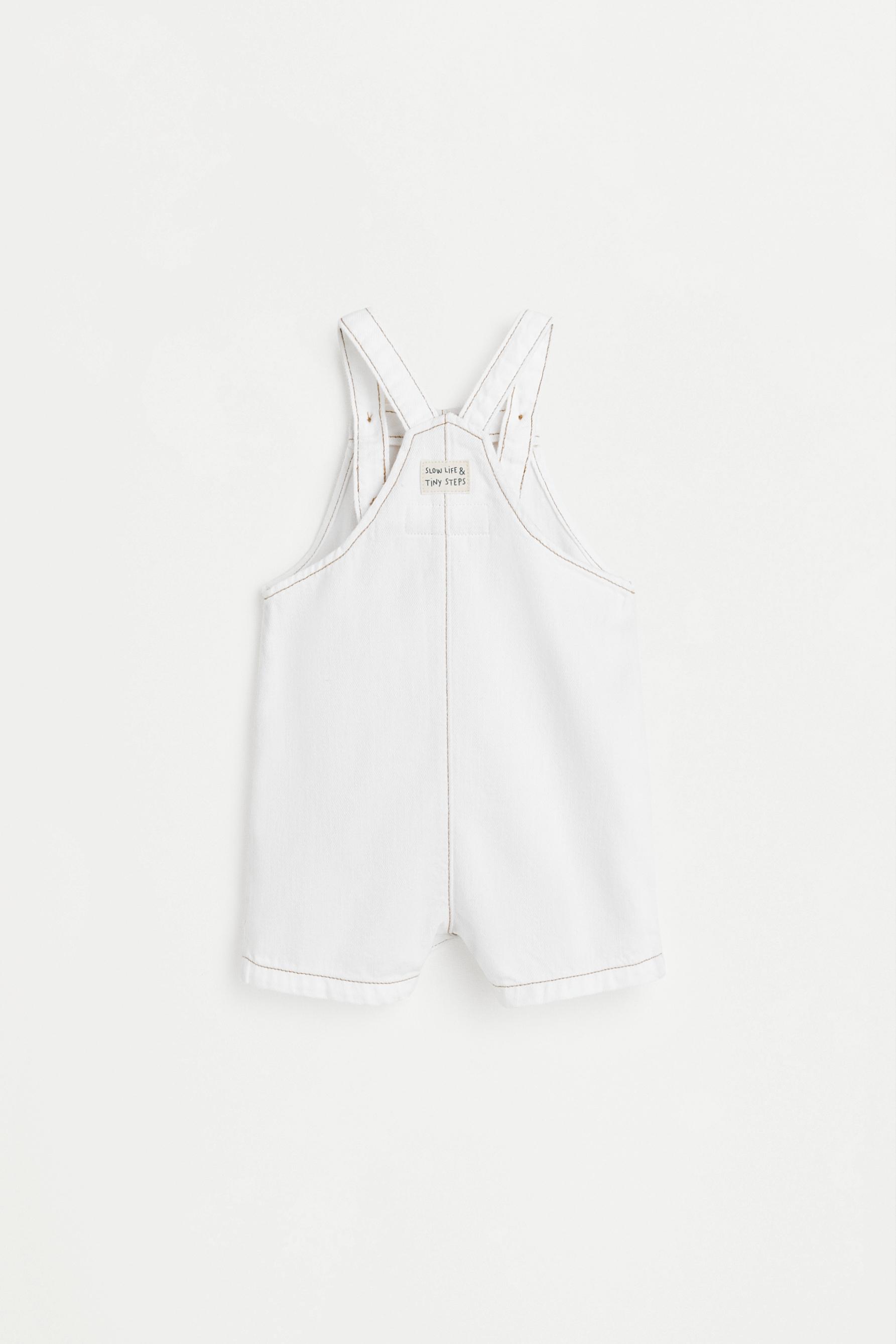 Short denim dungarees — WHITE