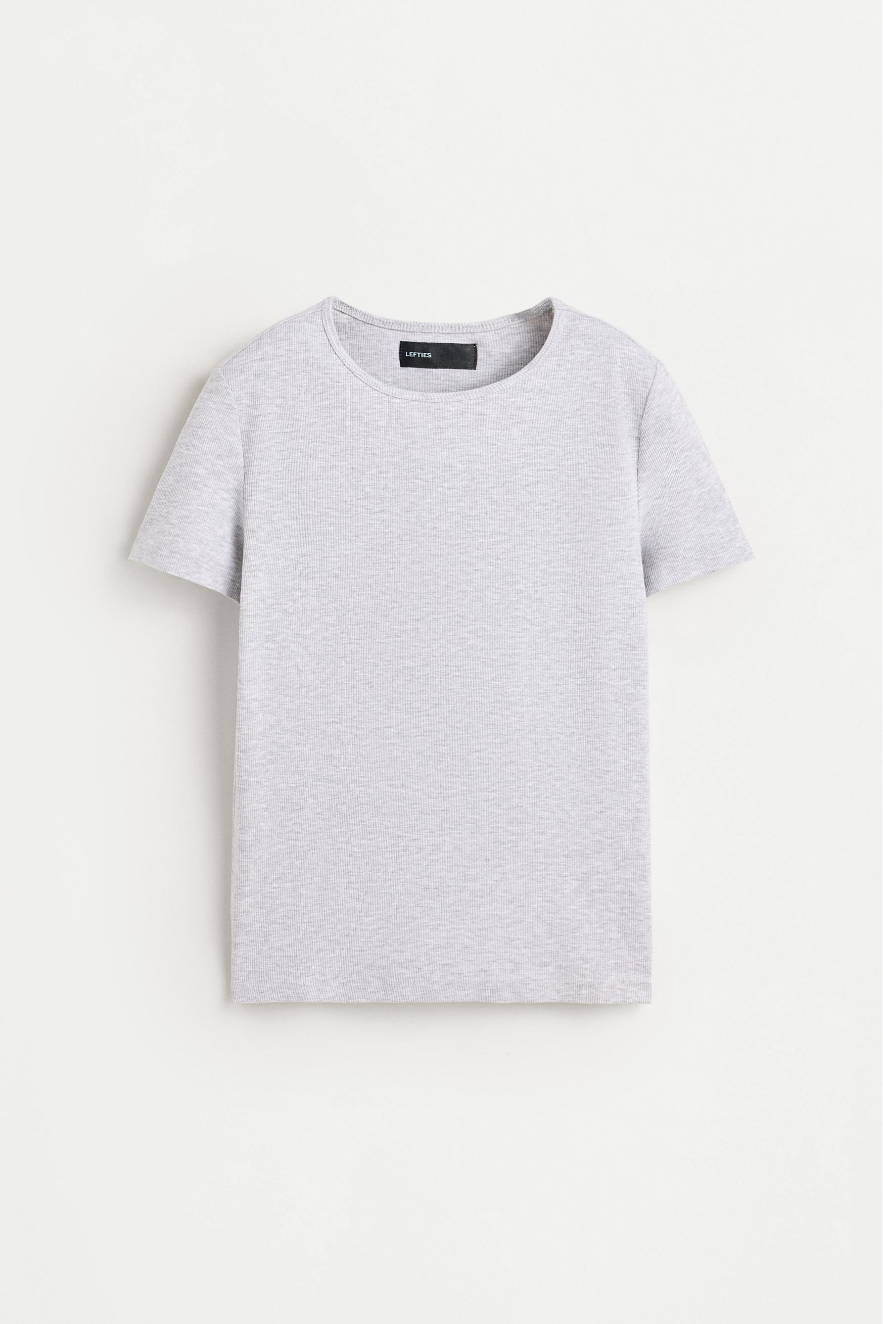 Ribbed T-shirt — GREY MARL