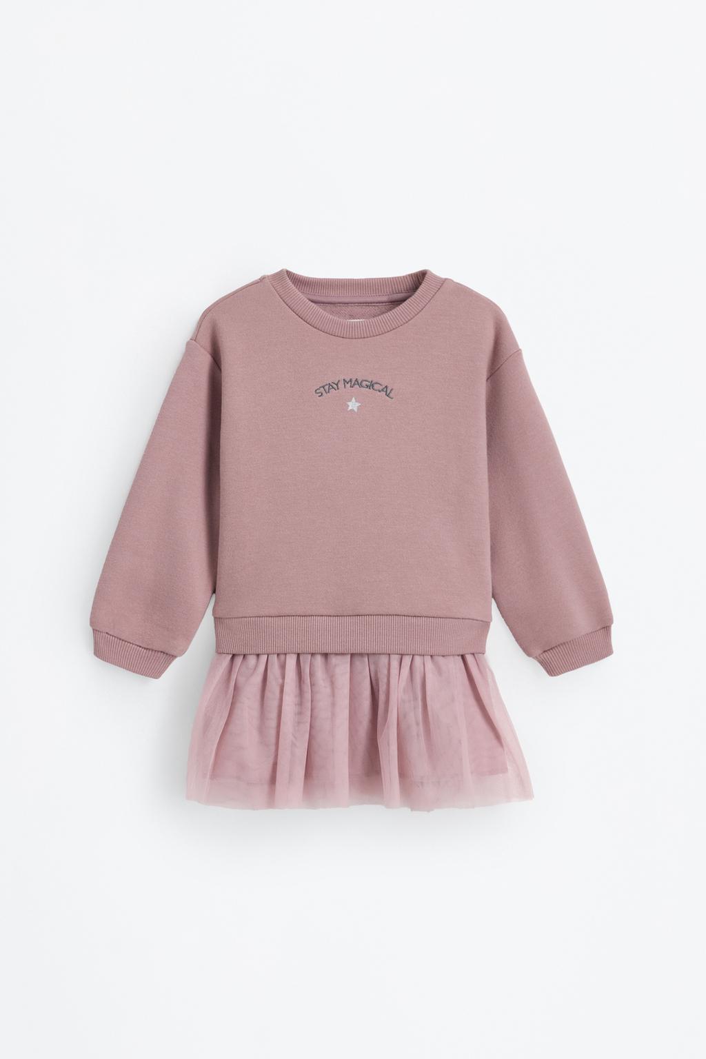 Vestido combinado felpa - tul
