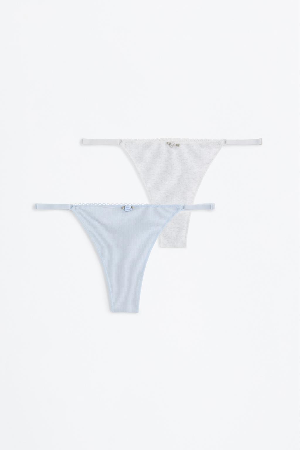 2-pack of ribbed thongs