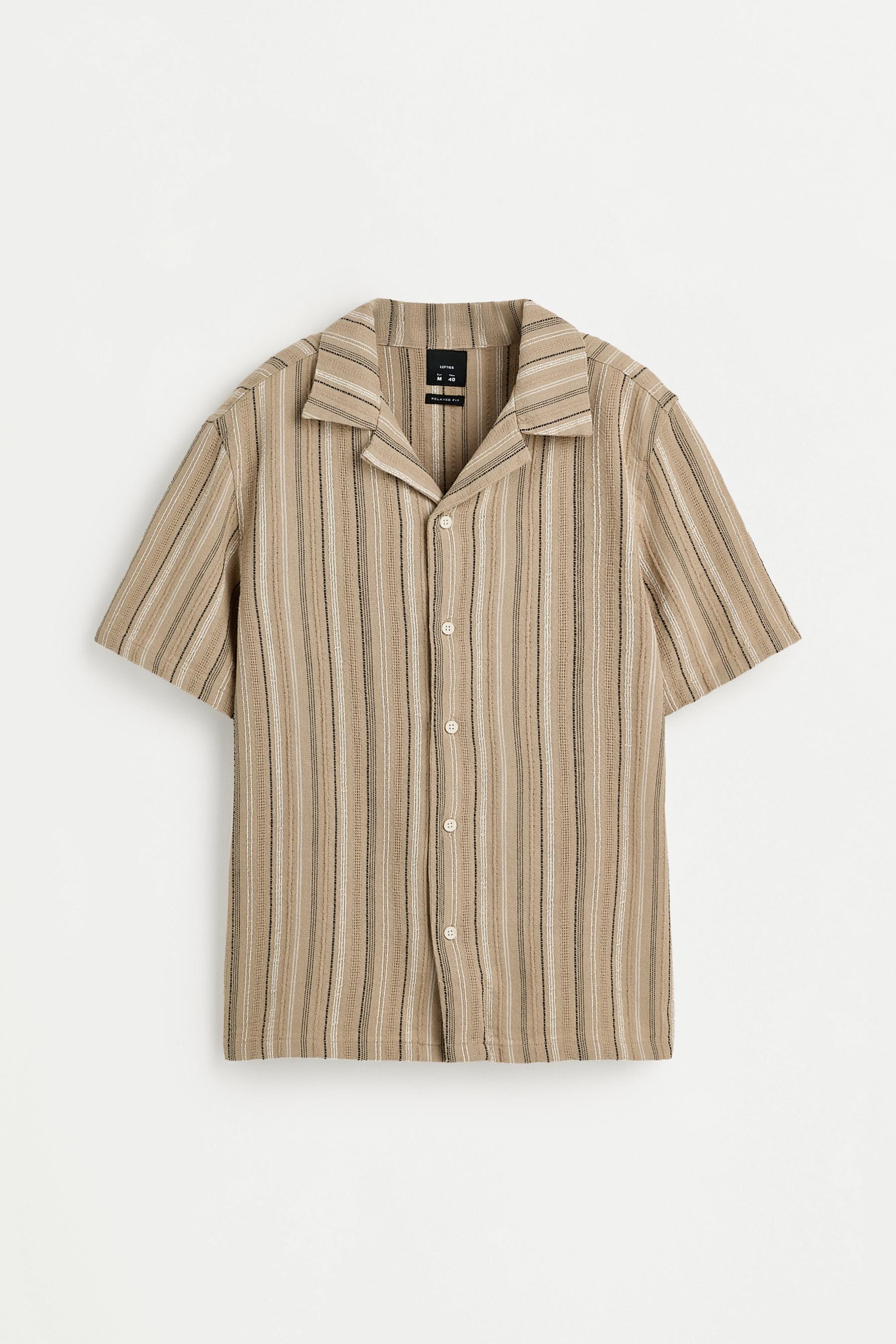 Striped rustic shirt — BEIGE