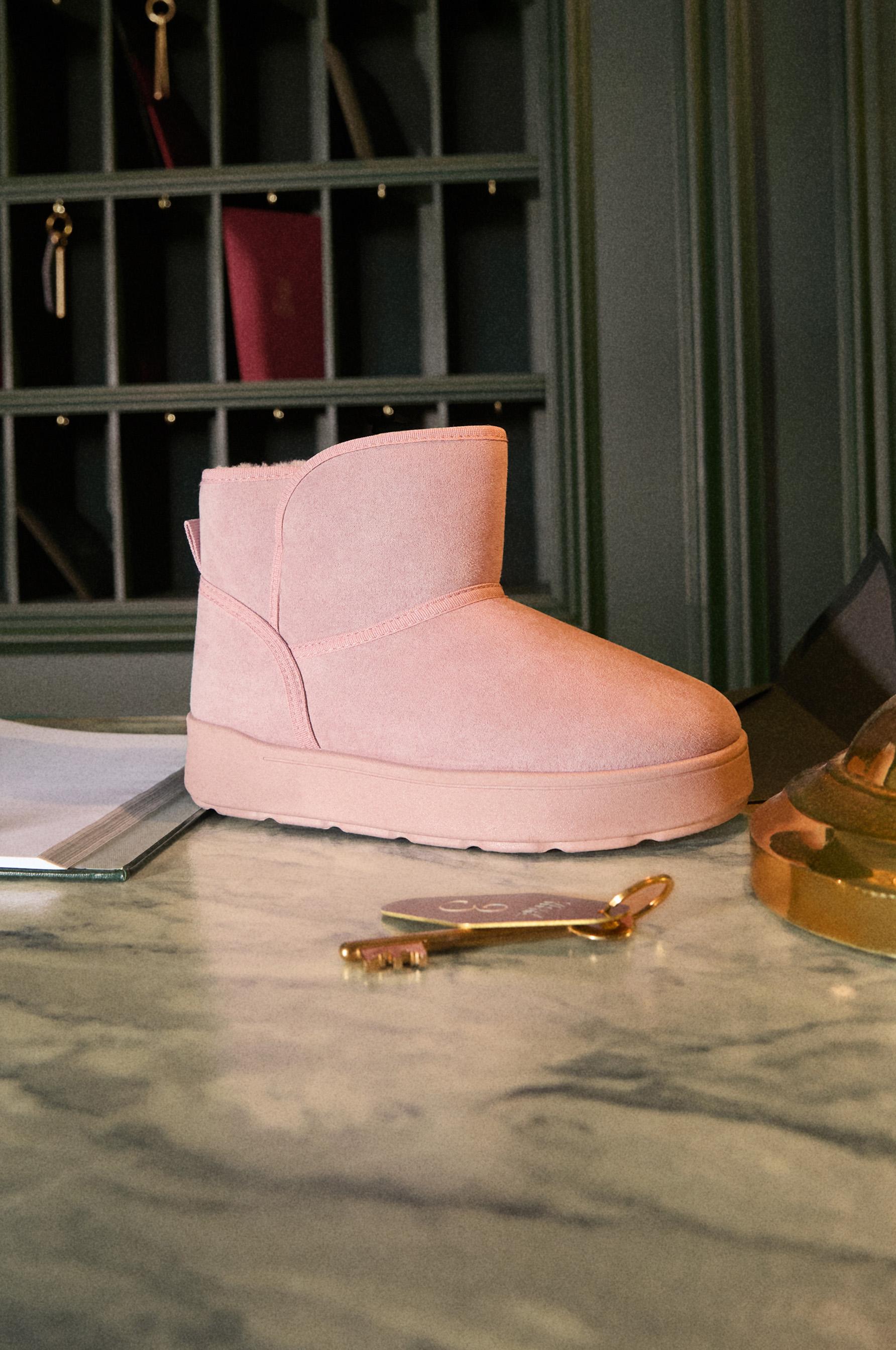 Lined ankle boot — DARK PINK