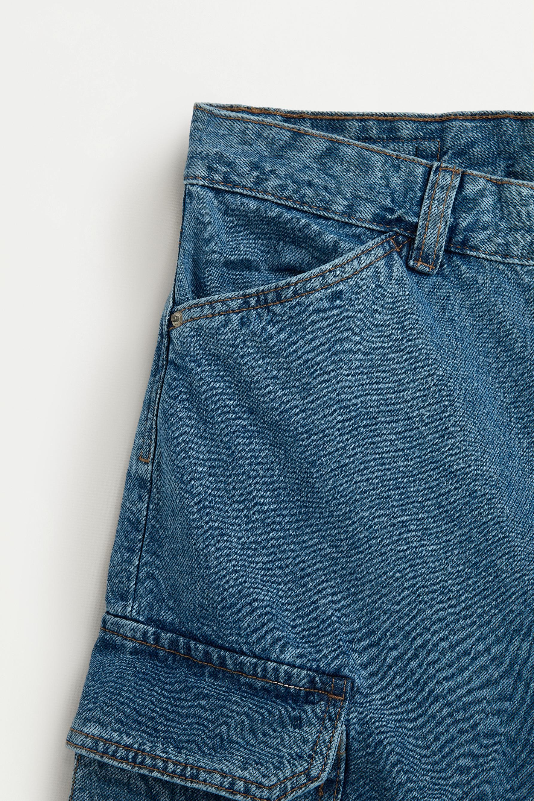 Denim cargo Bermuda shorts — INDIGO