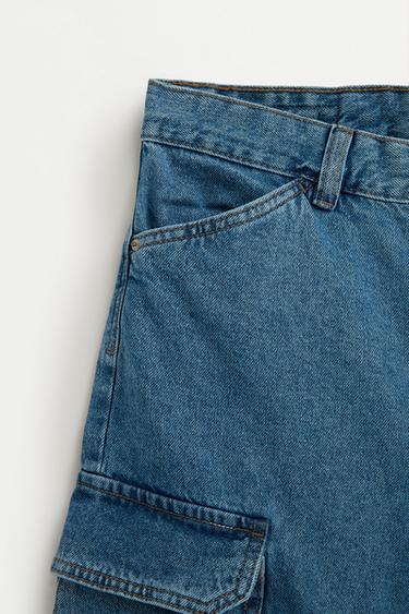 Denim cargo Bermuda shorts — INDIGO 7
