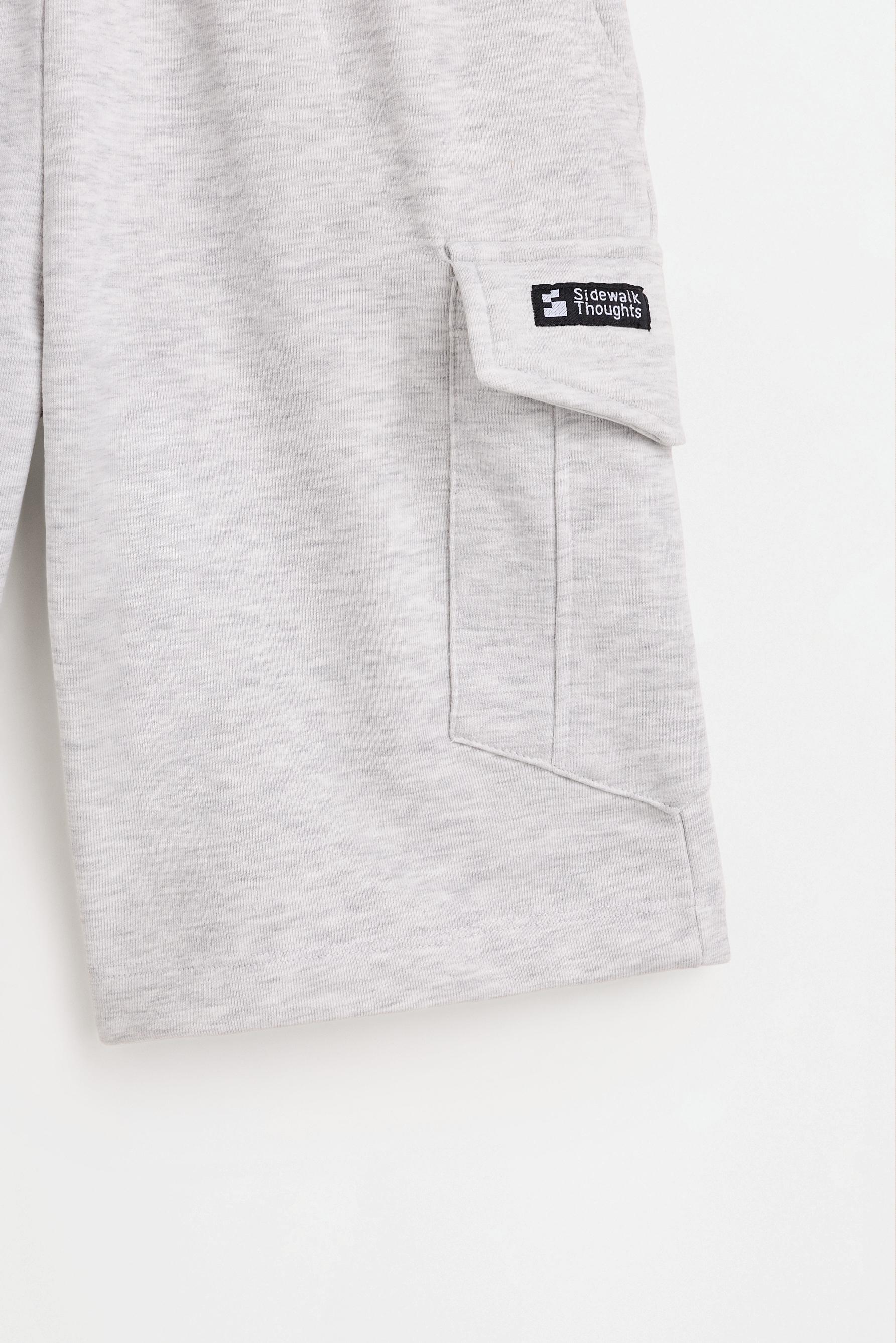 Plush cargo Bermuda shorts — GREY MARL