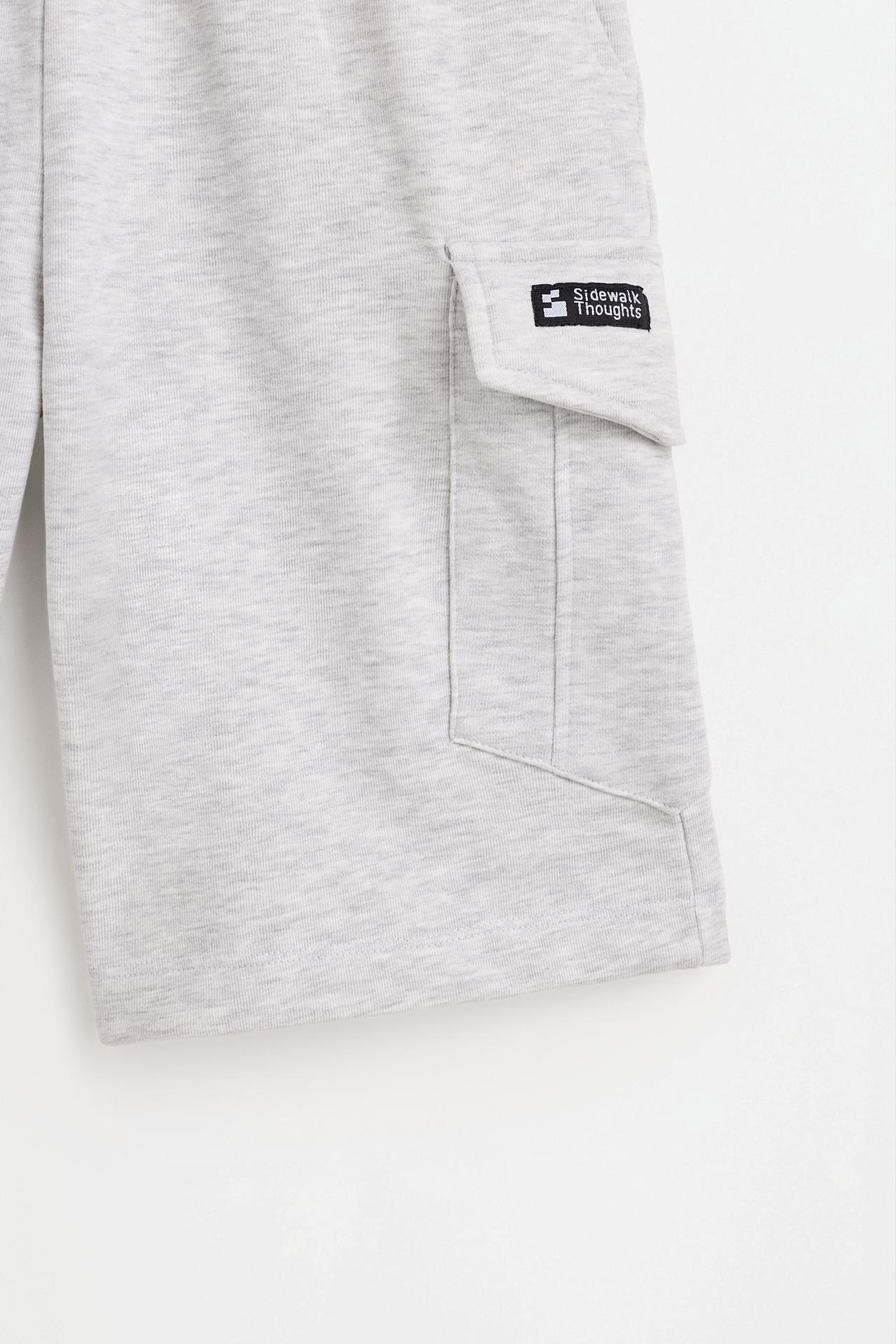 Plush cargo Bermuda shorts — GREY MARL