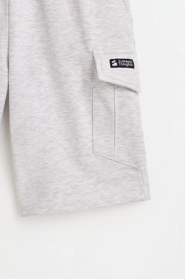 Plush cargo Bermuda shorts — GREY MARL 3