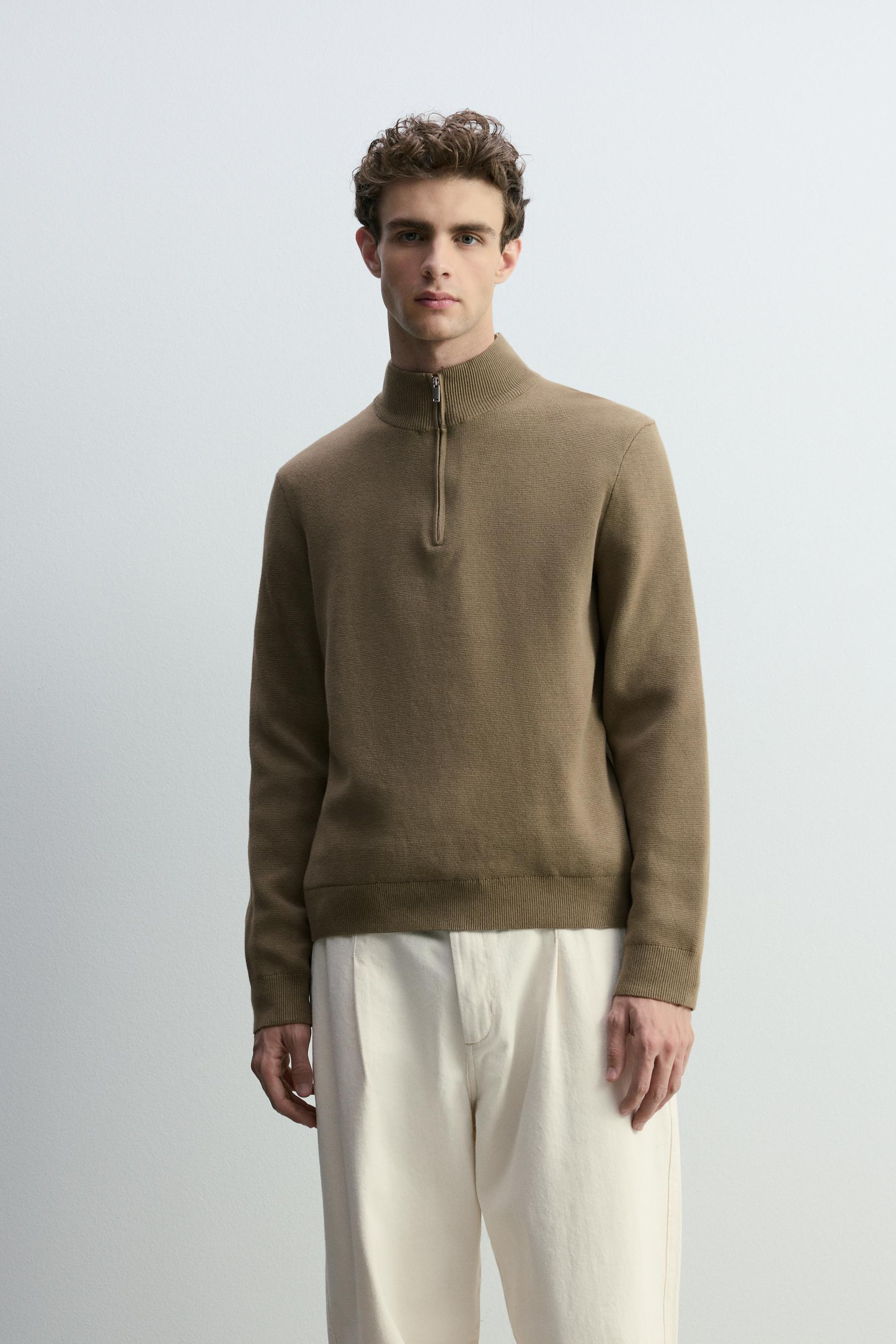 Jersey cremallera cuello subido