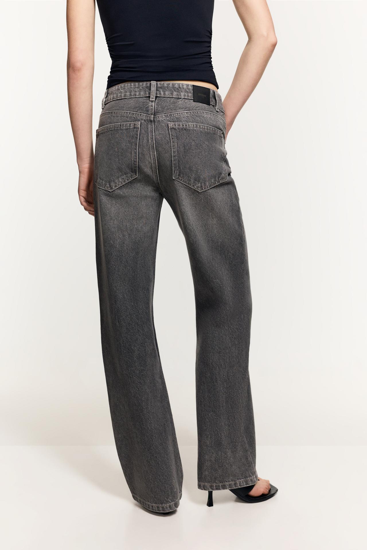 Slim-fit wide-leg jeans — GREY MARL