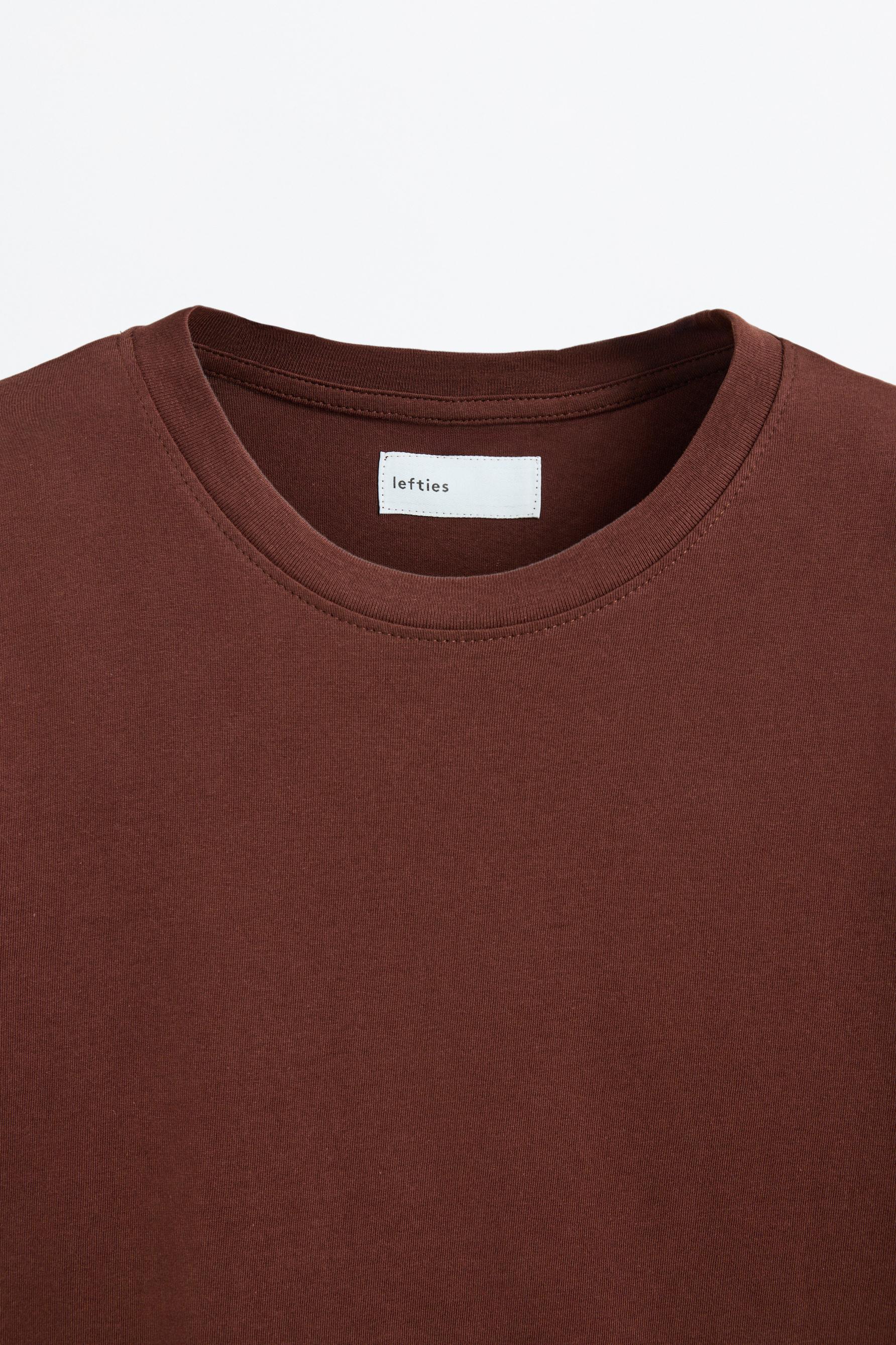 Basic round neck T-shirt — BROWN