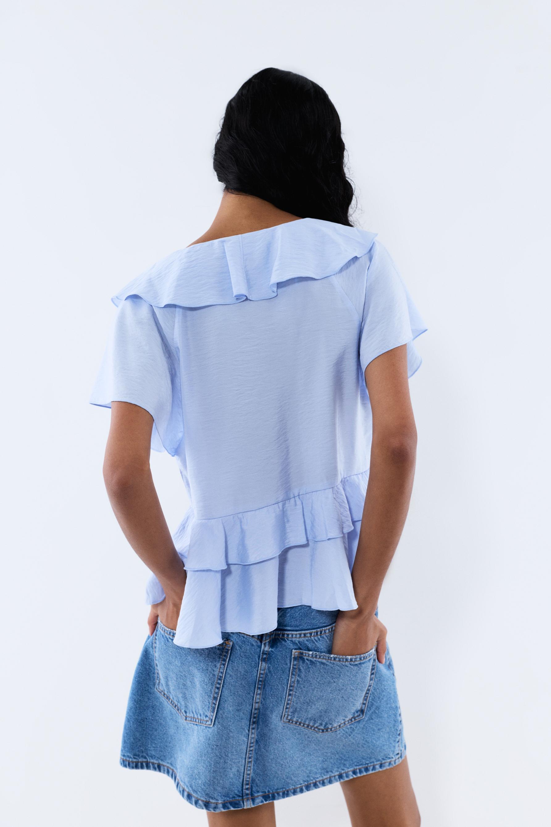 Ruffled Blouse — MEDIUM BLUE