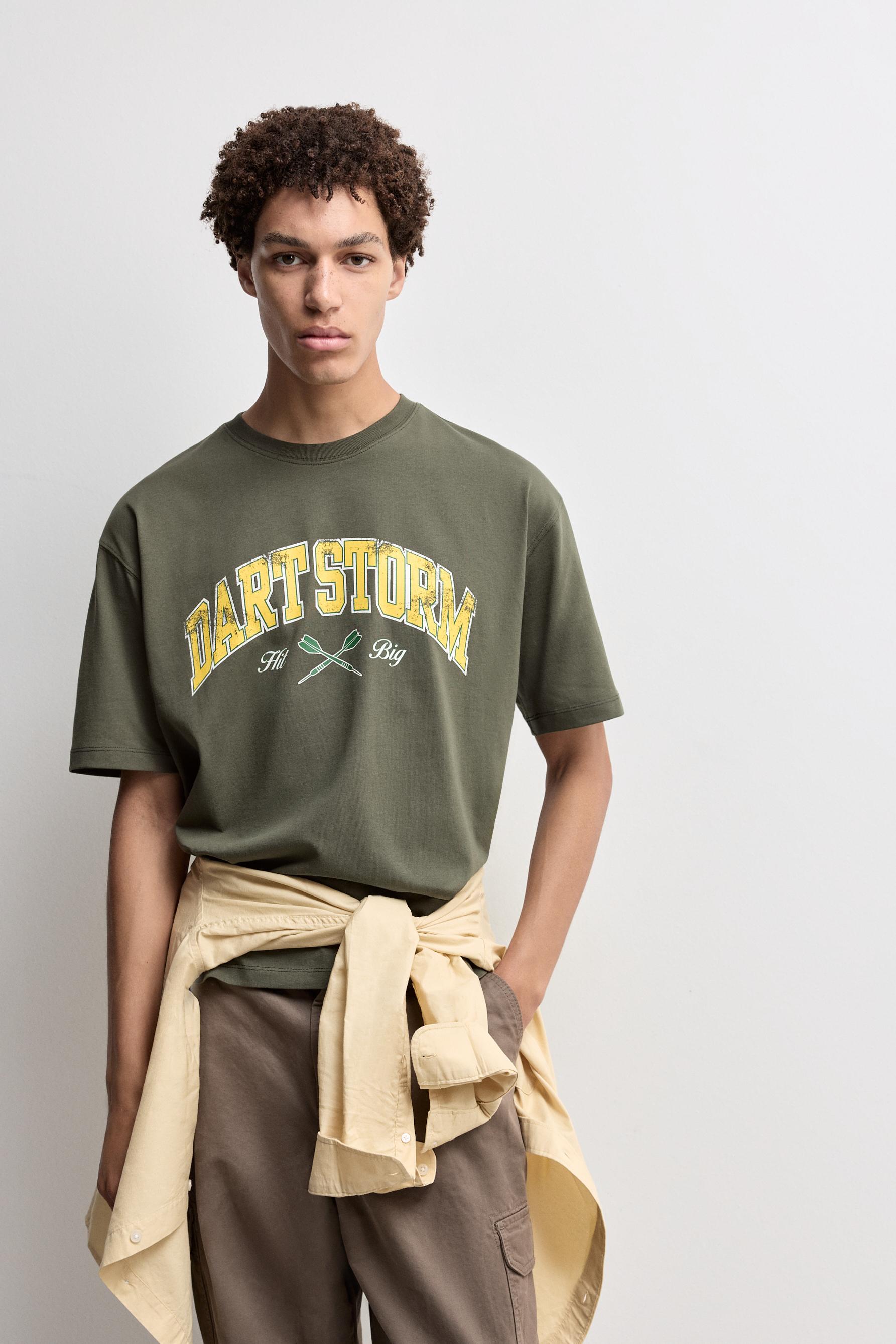 Oversize printed T-shirt — PALE GREEN