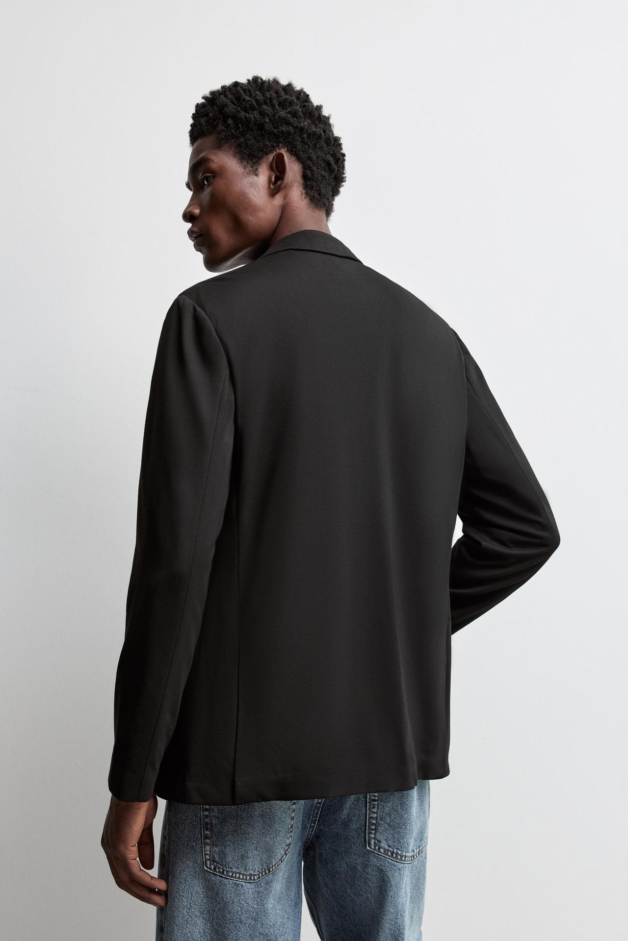 Stretch casual blazer — BLACK