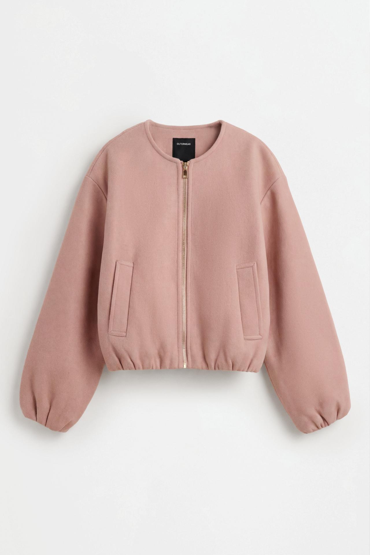 Felt bomber jacket — DARK PINK