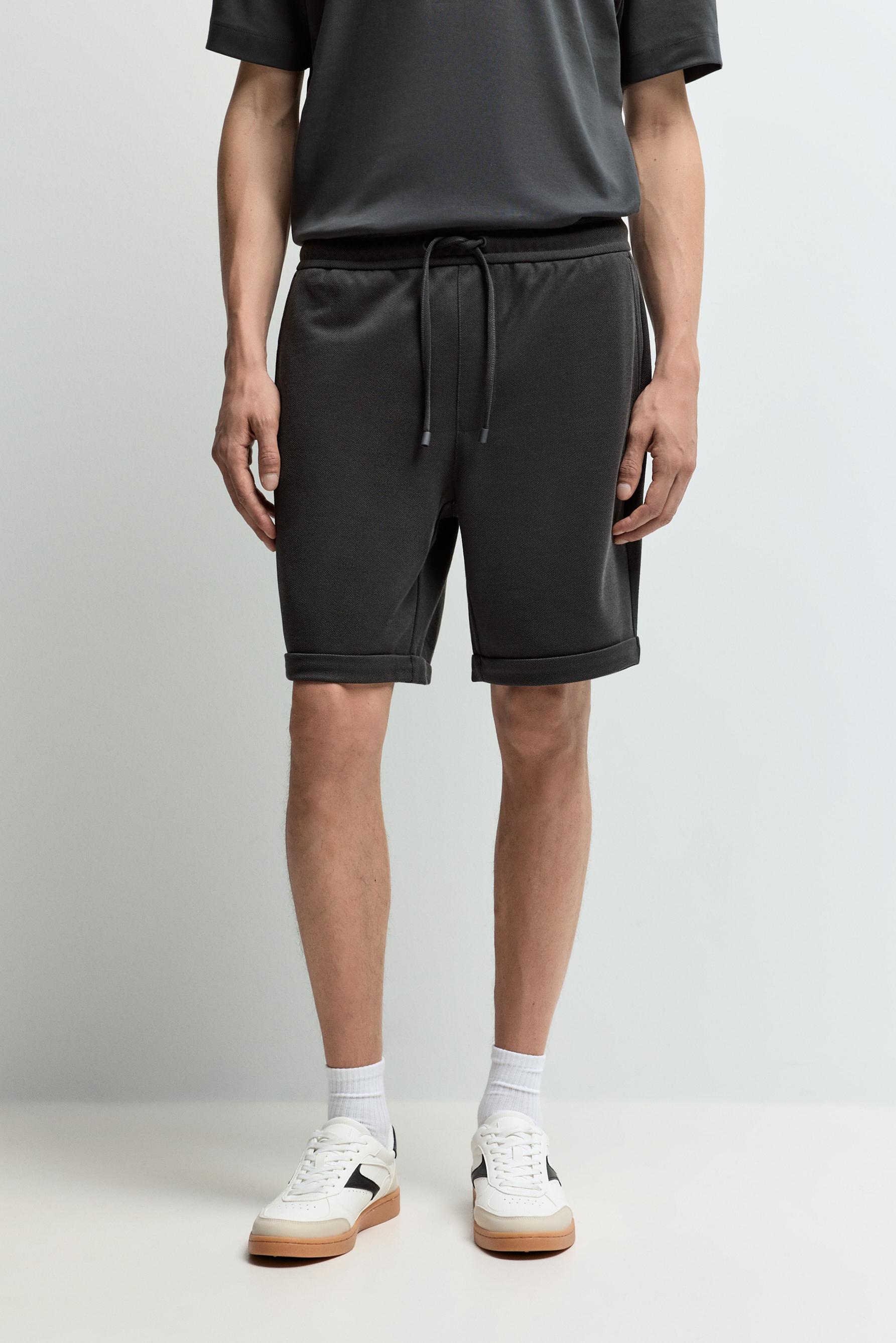 Piqué Bermuda shorts — DARK GREY