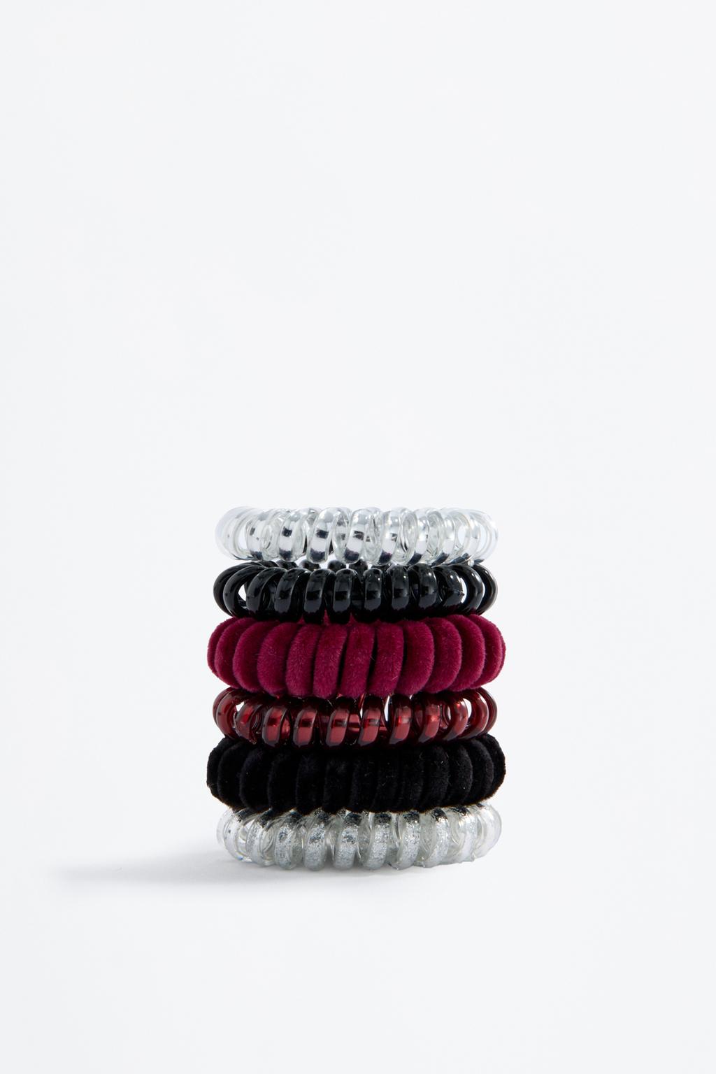 Conjunto de 6 elásticos de cabelo combinados