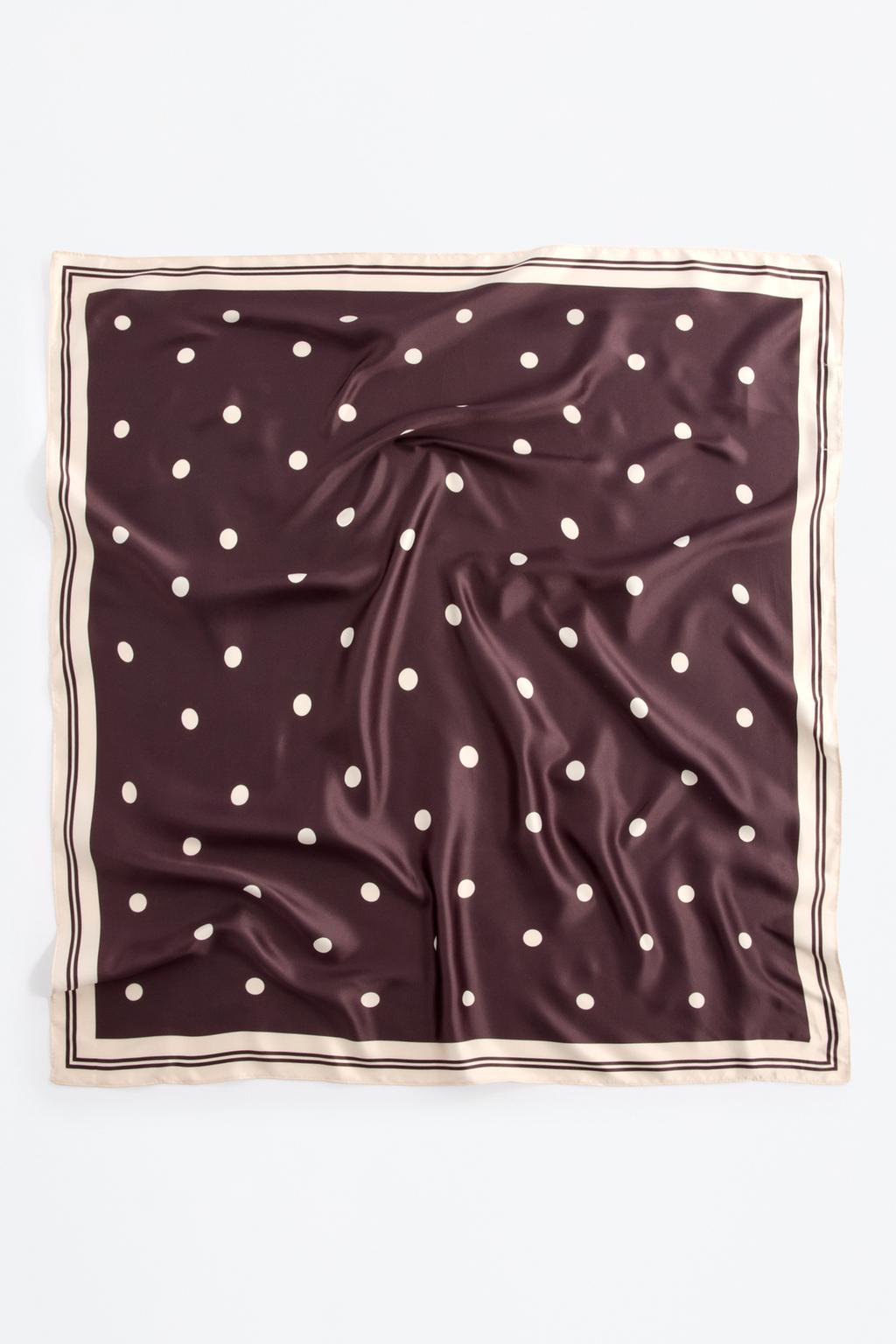 Sateen polka dot scarf