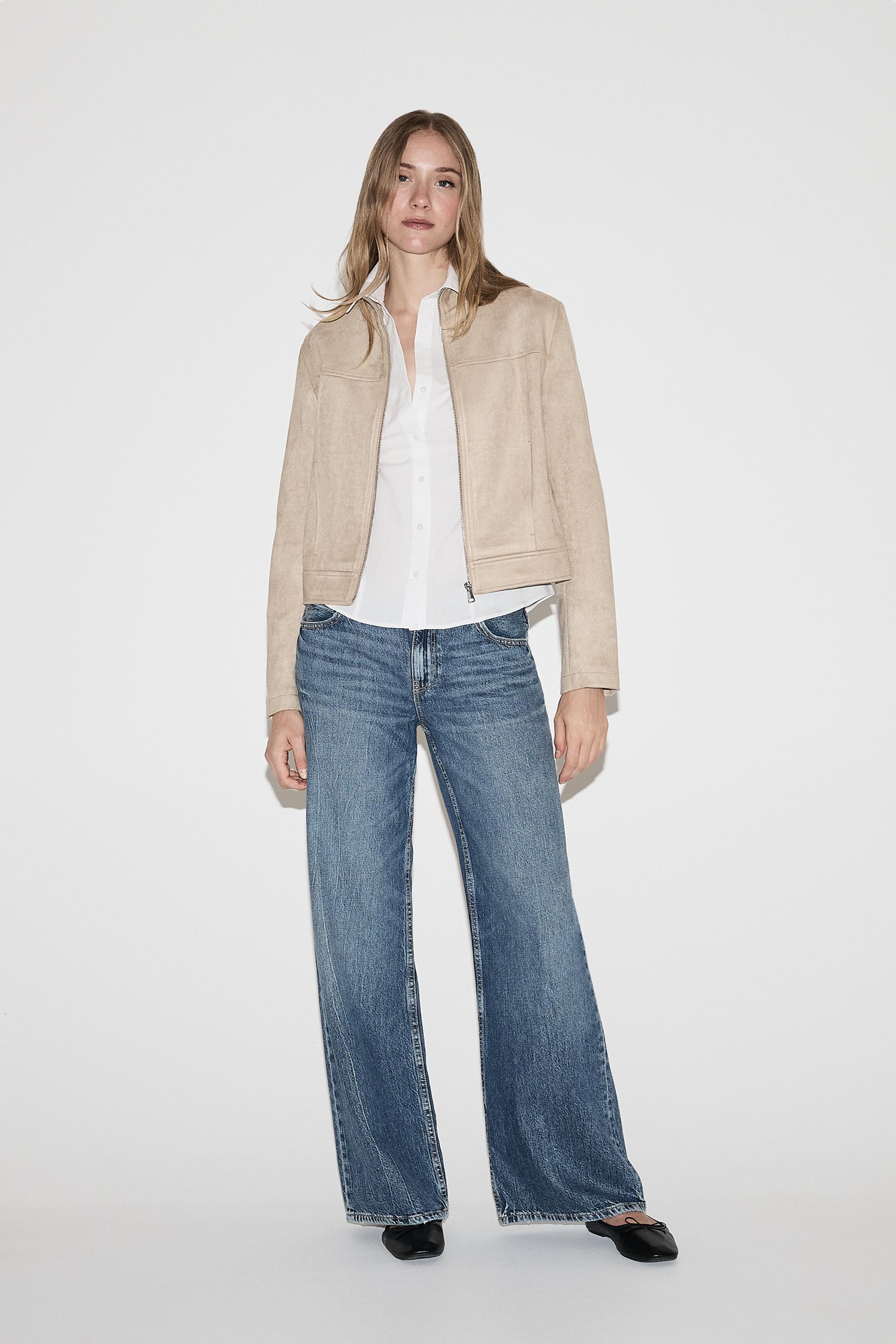 Faux suede jacket — TAUPE BROWN