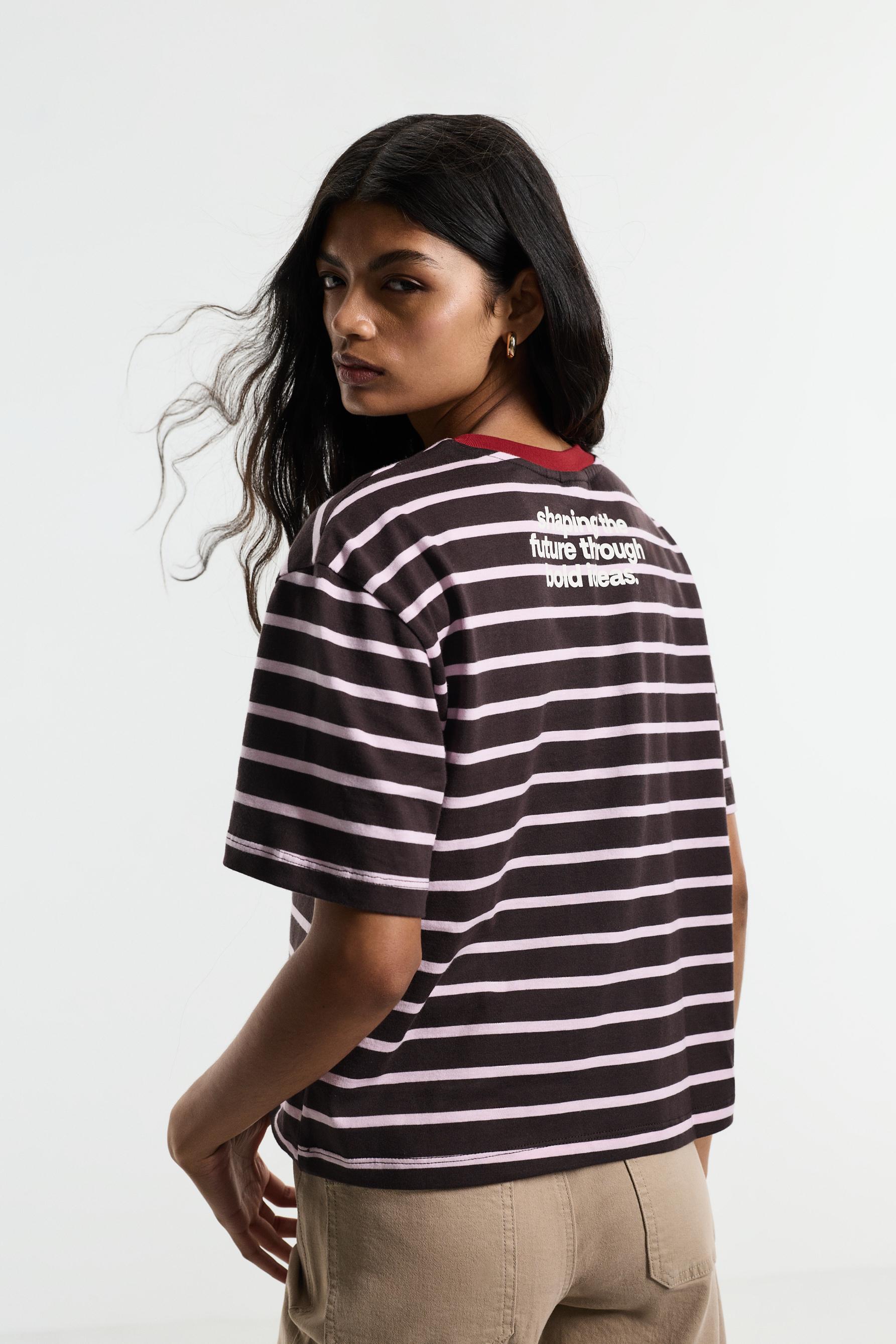 Printed boxy T-shirt — CHOCOLATE