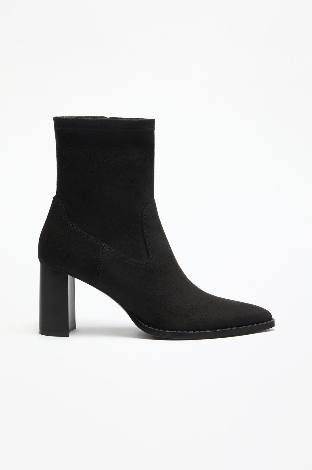 Fabric high-heel sock ankle boots