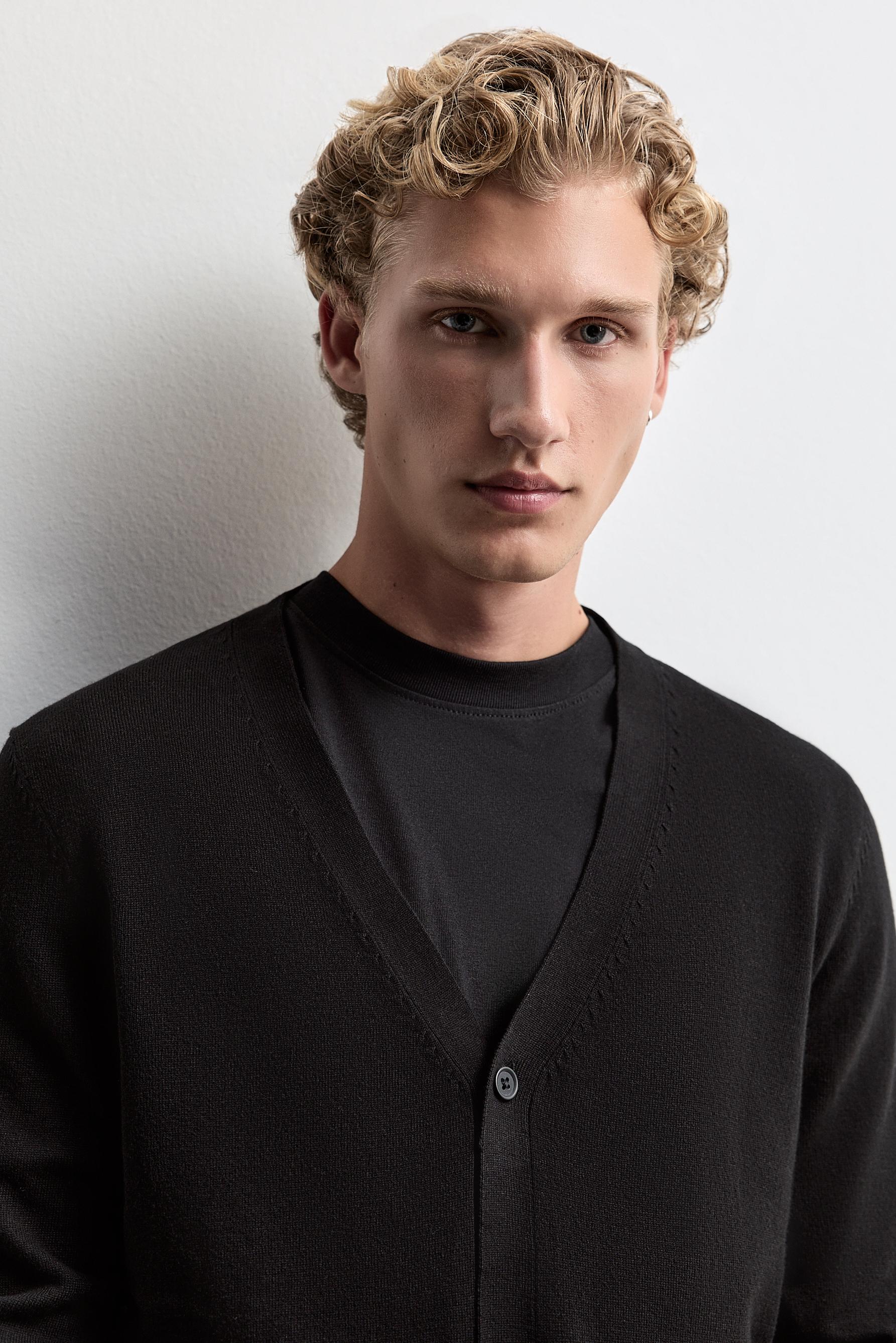 Basic cardigan — BLACK