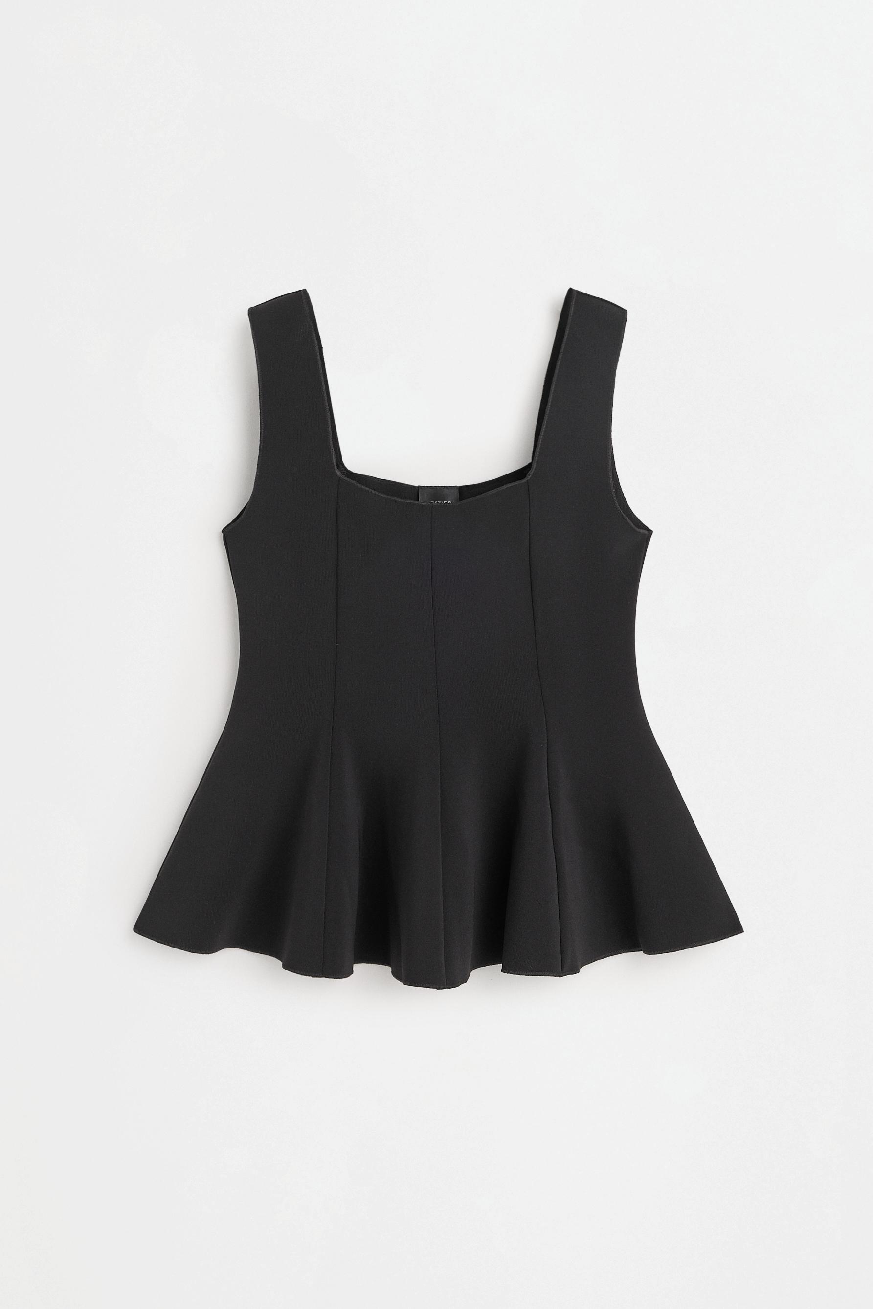 Peplum top — BLACK