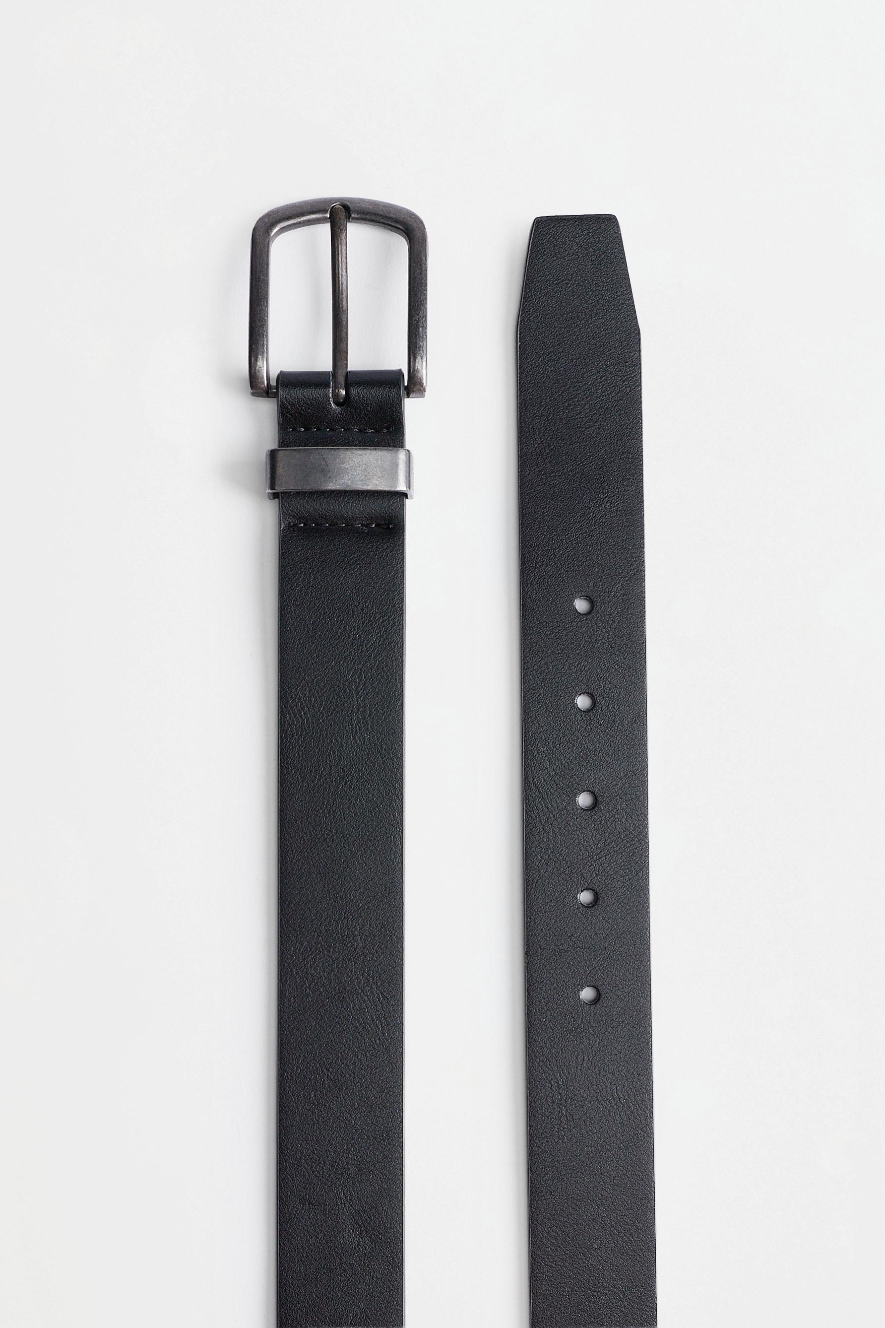 Leather-effect belt — BLACK