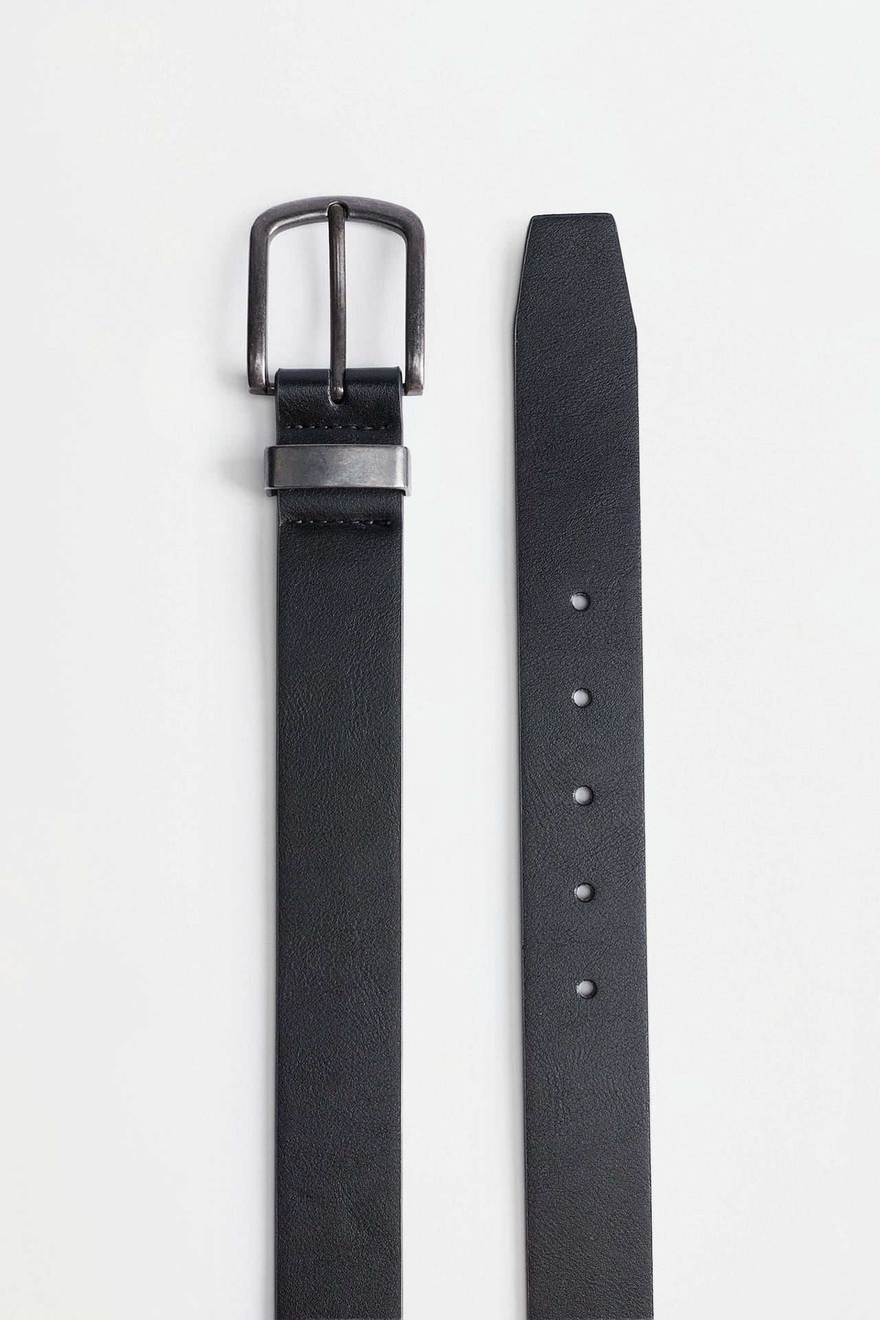 Leather-effect belt — BLACK