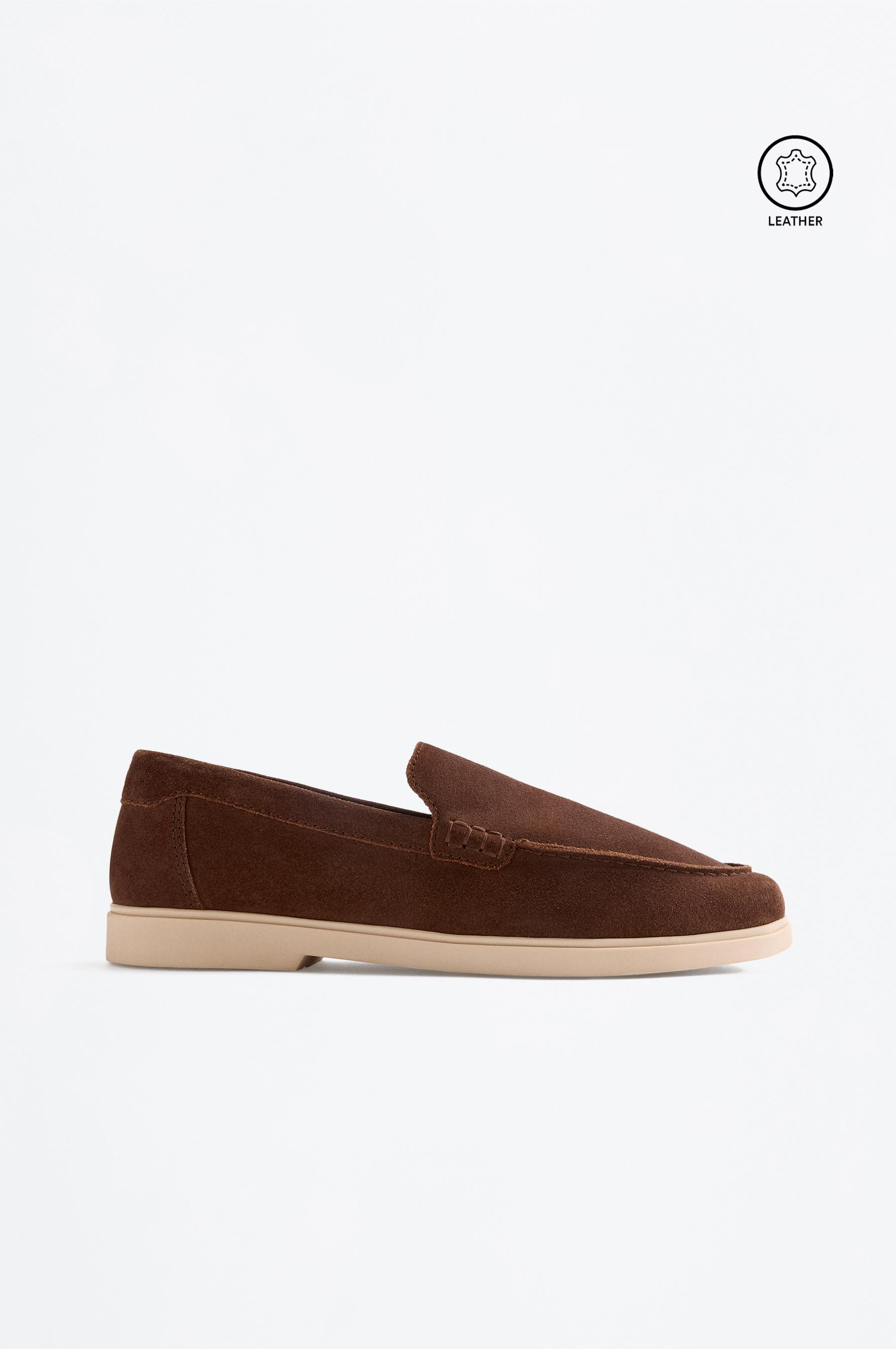 Casual leather loafers — BROWN