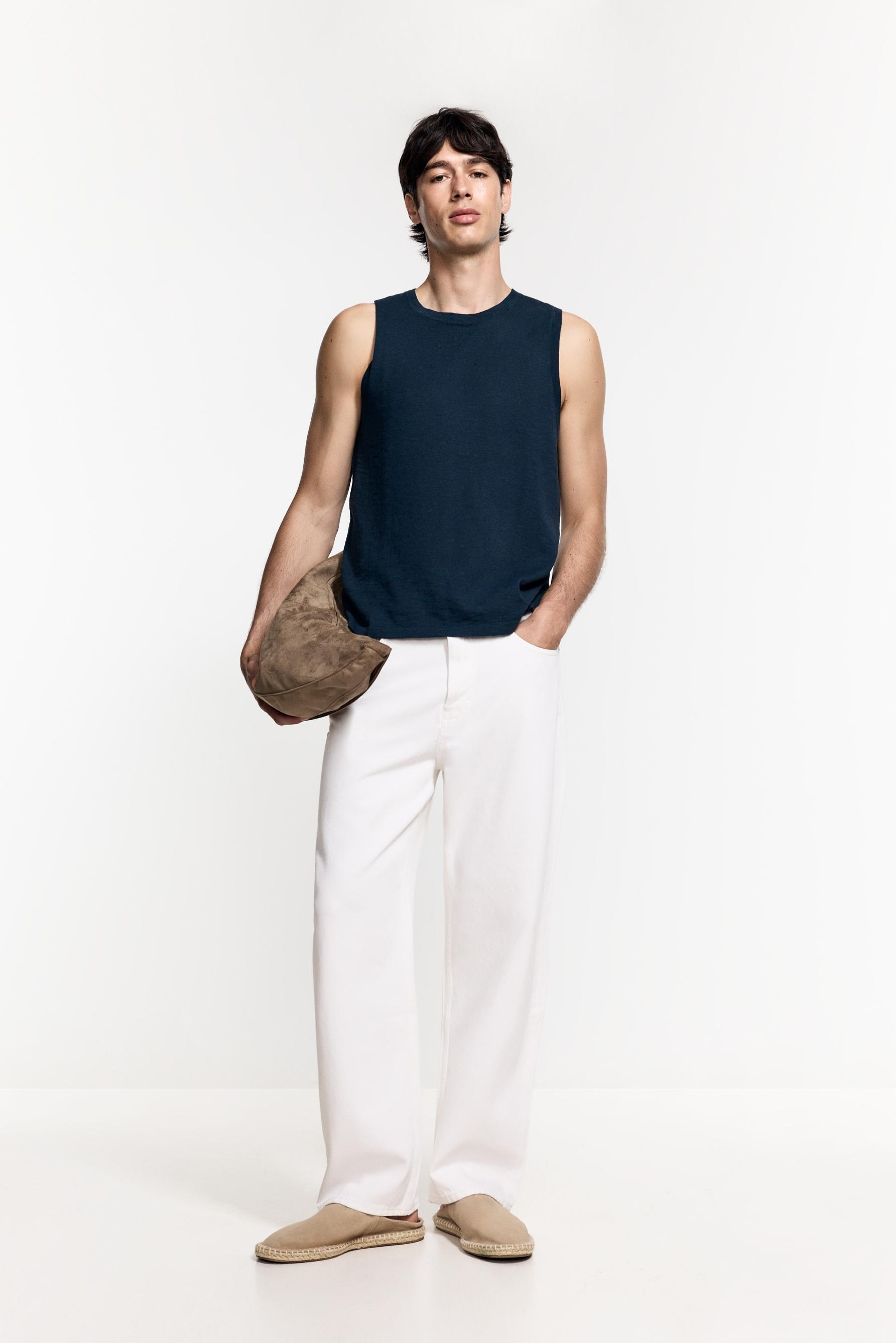 Knit tank top — NAVY