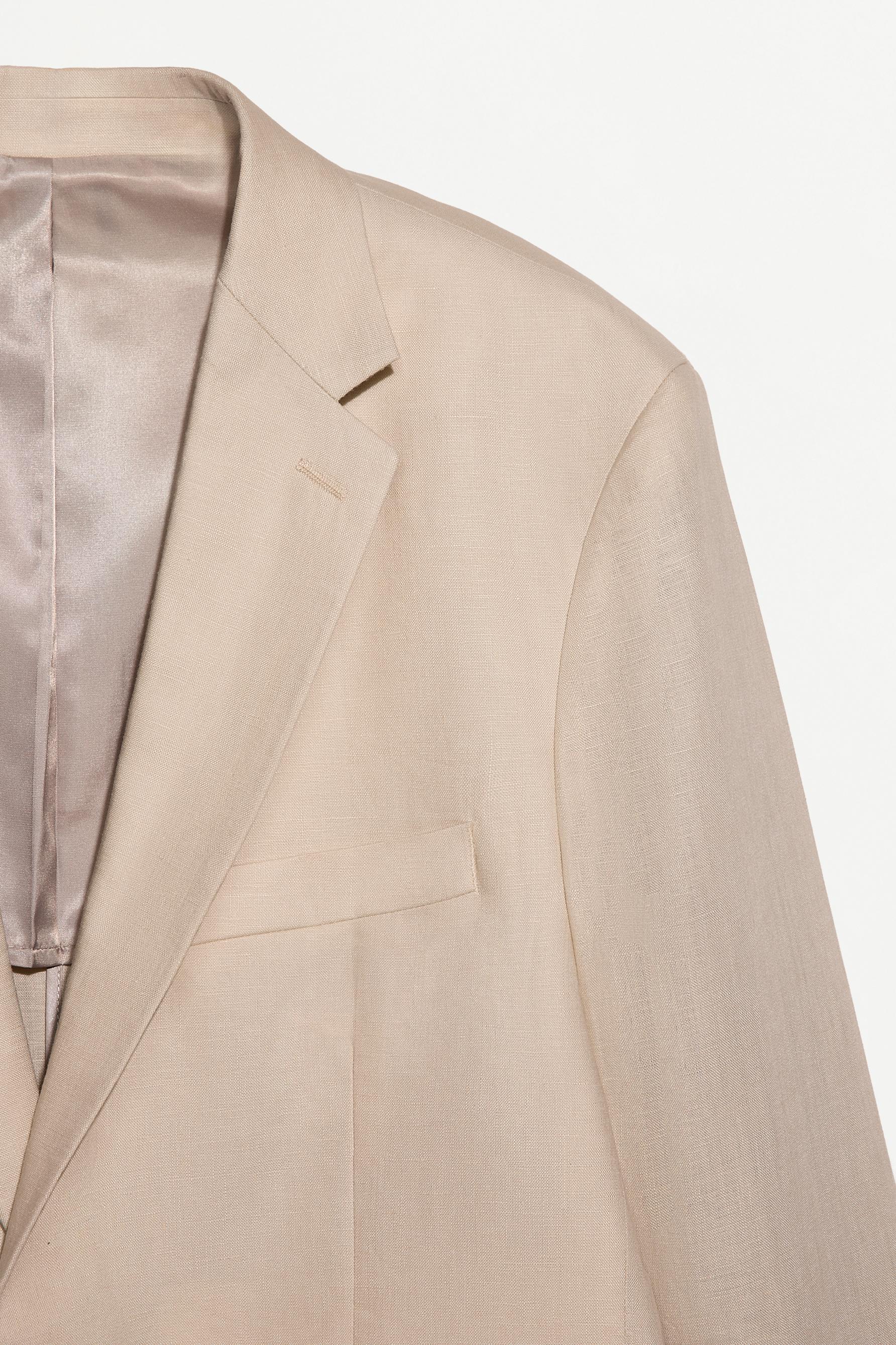 100% linen suit blazer — ECRU