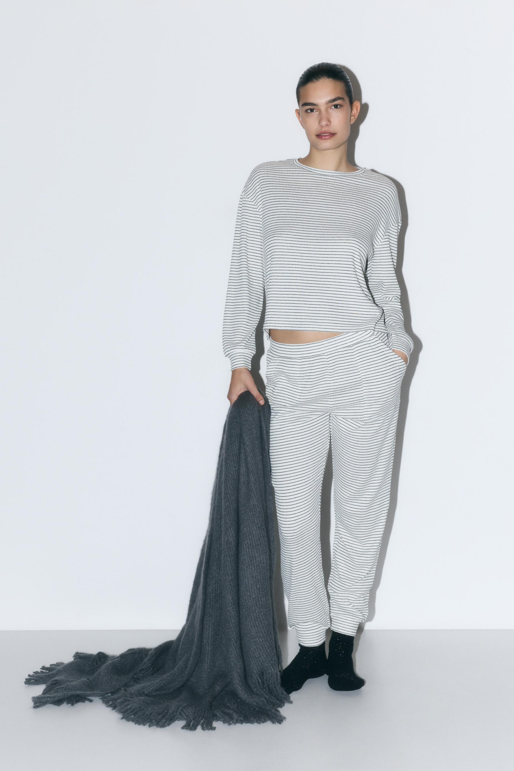 Pijama punto cortado rayas