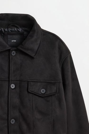 Faux suede jacket — BLACK 7