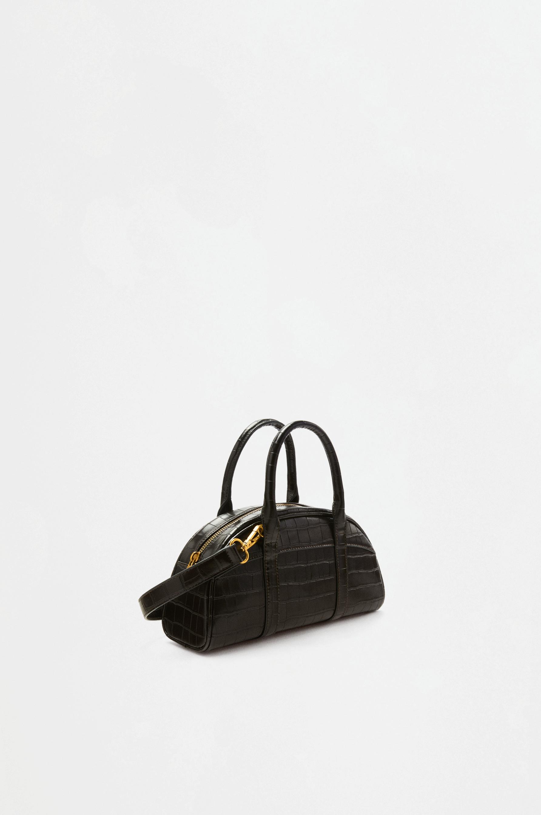 Croc-effect bowling bag — BROWN