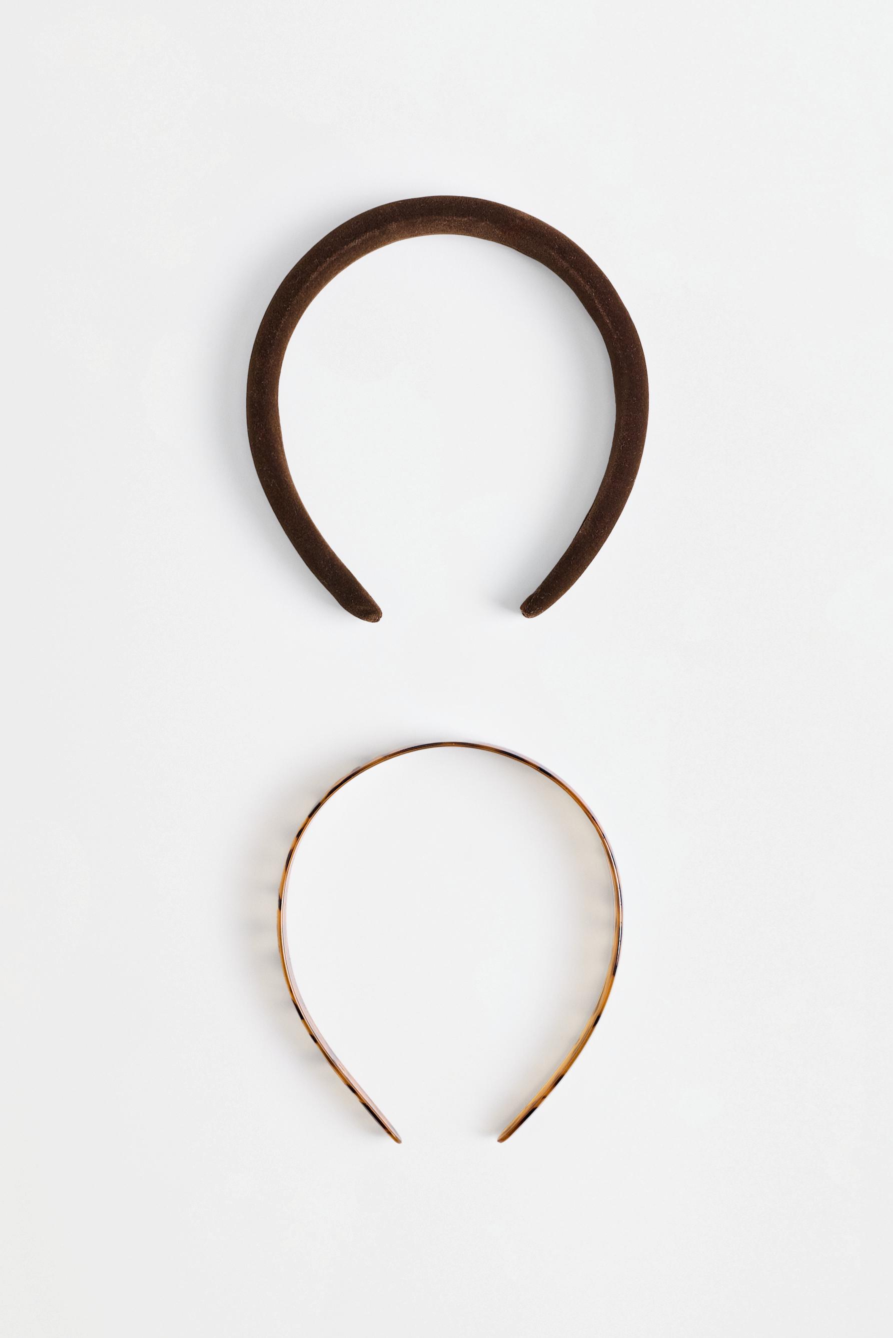 Rigid headbands (2-pack) — DARK BROWN
