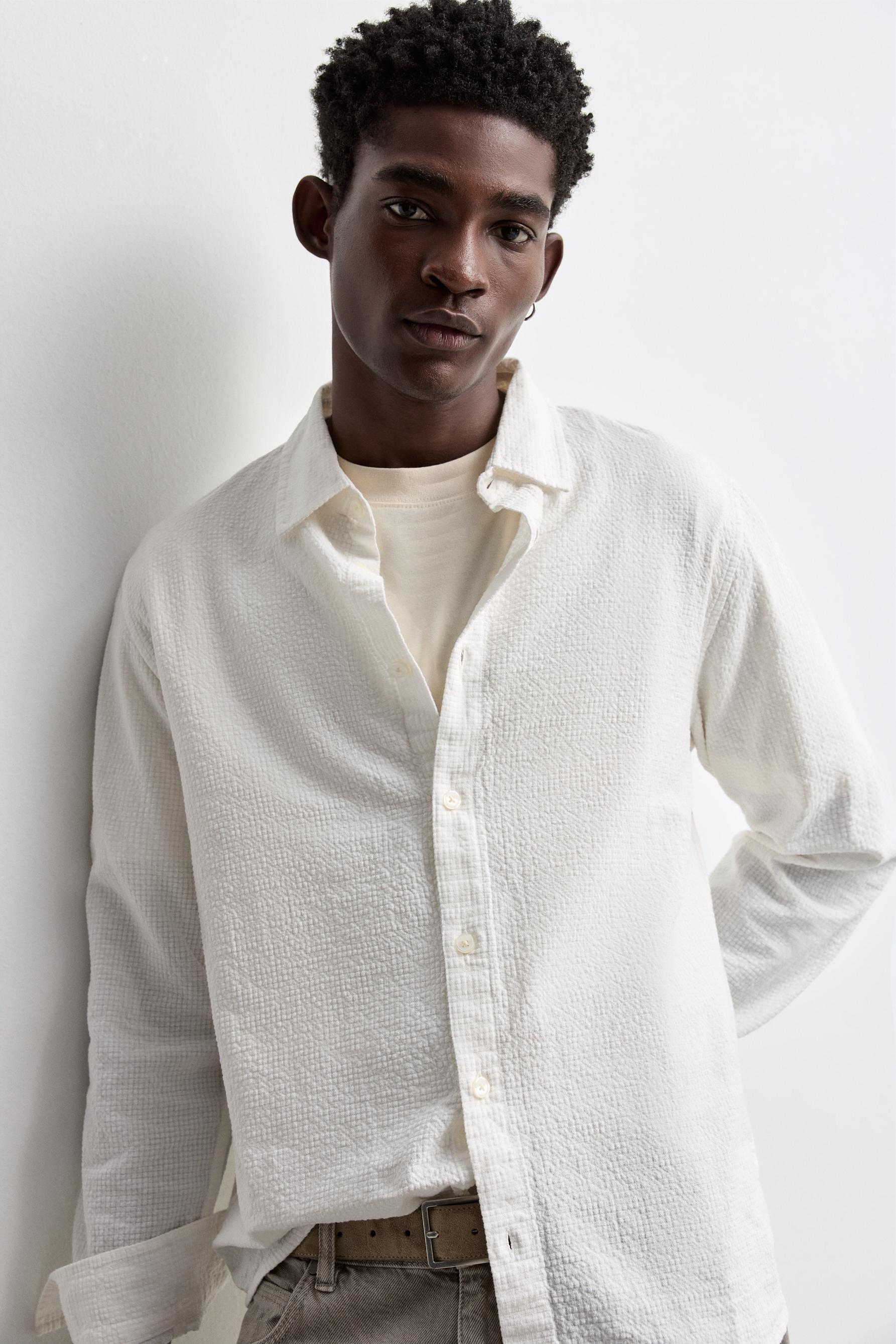 Textured shirt — WHITE