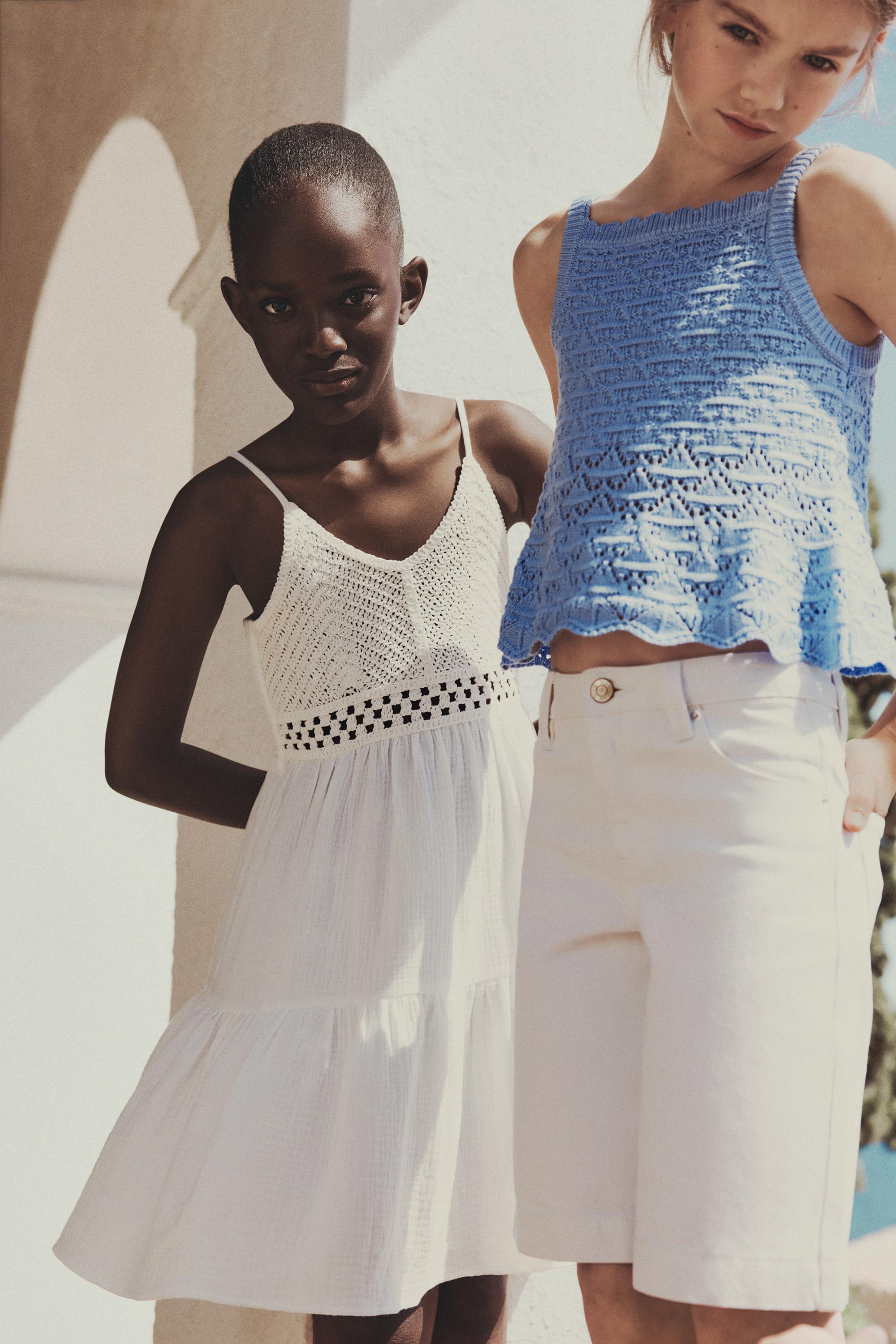 Contrast dress — WHITE