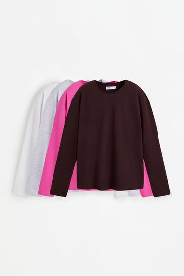4-Pack of long sleeve T-shirts — FUCHSIA 1