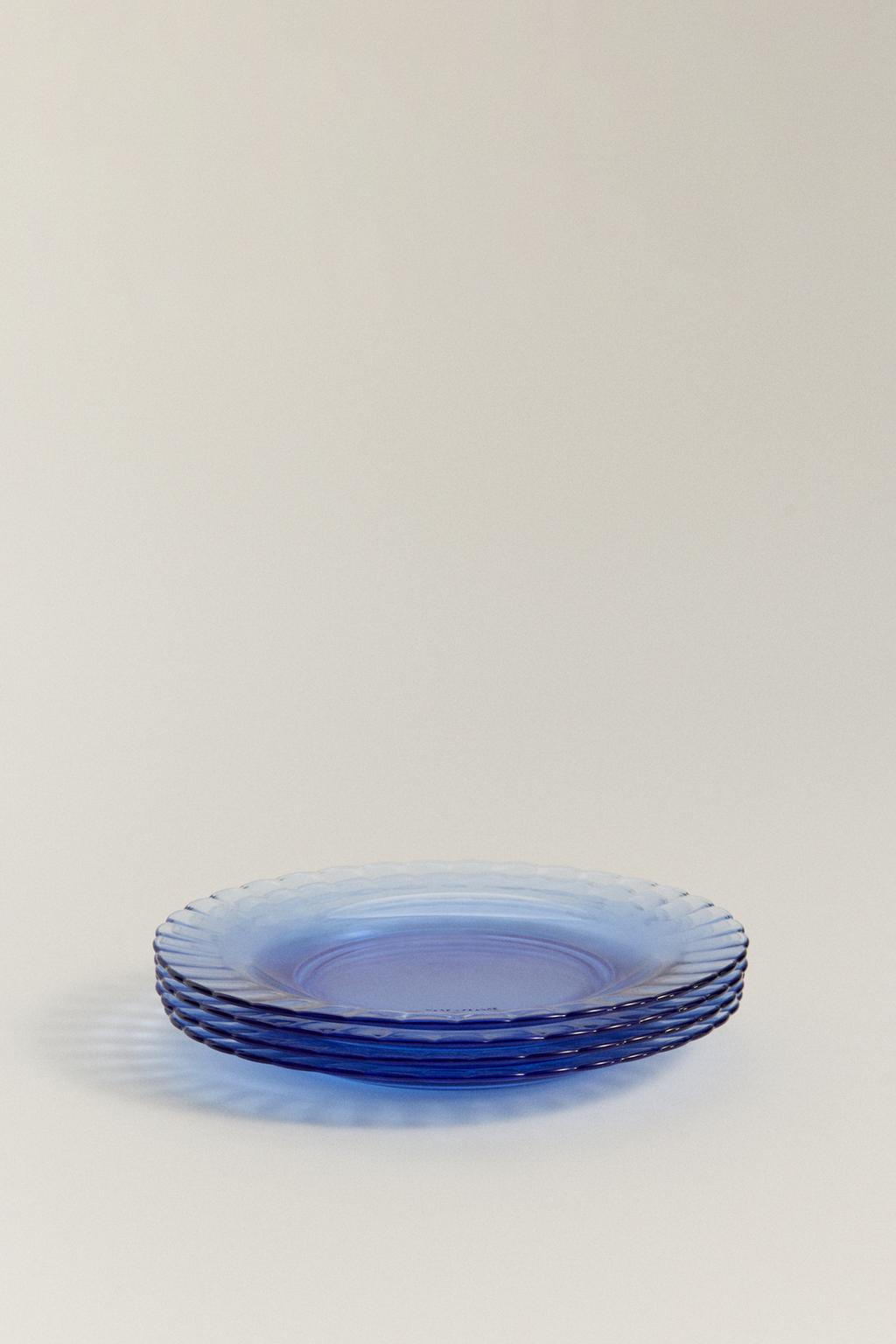 Pack of 4 colored glass Duralex® dessert plates 8.3 in