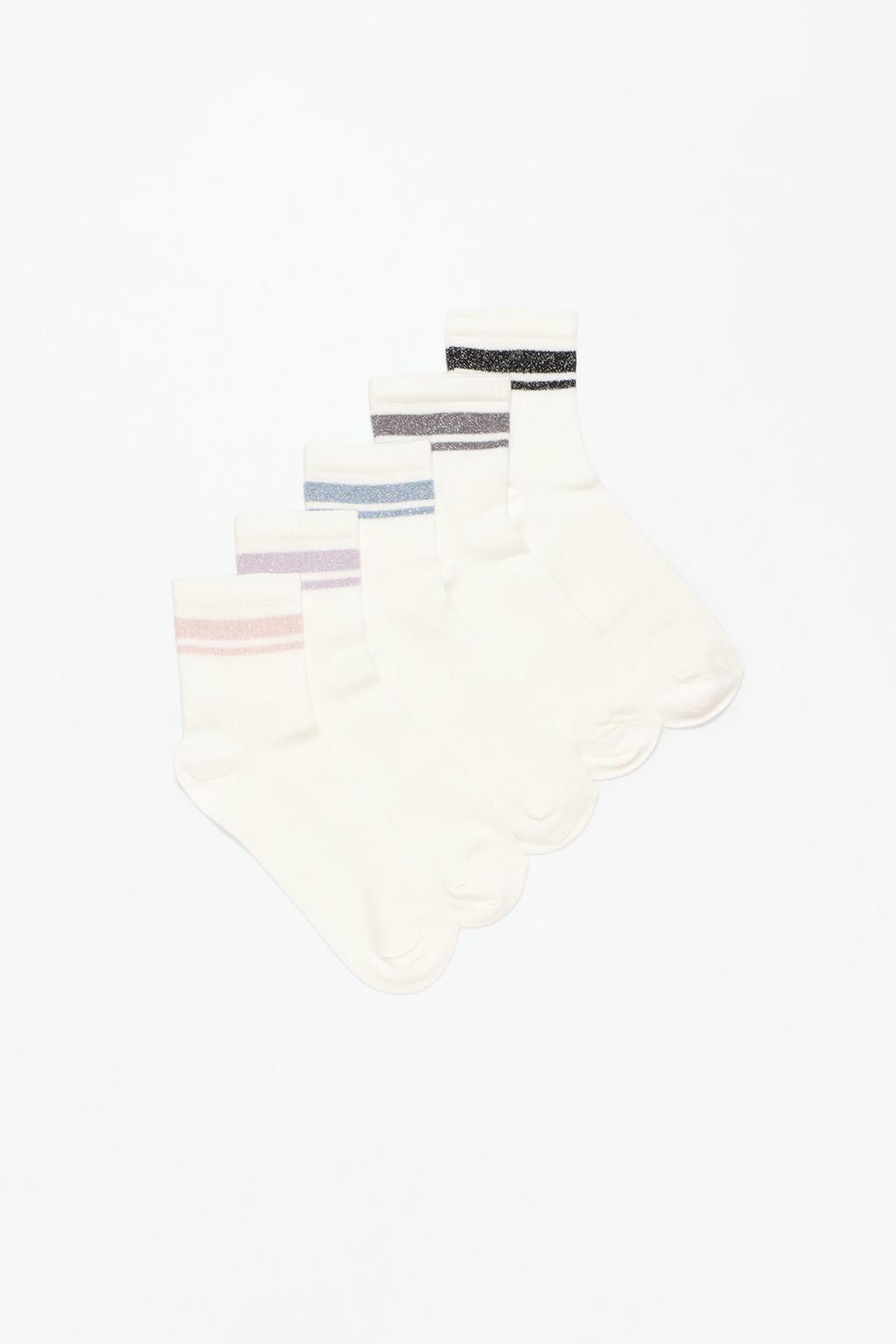 Pack of 5 pairs of shimmery sports short socks