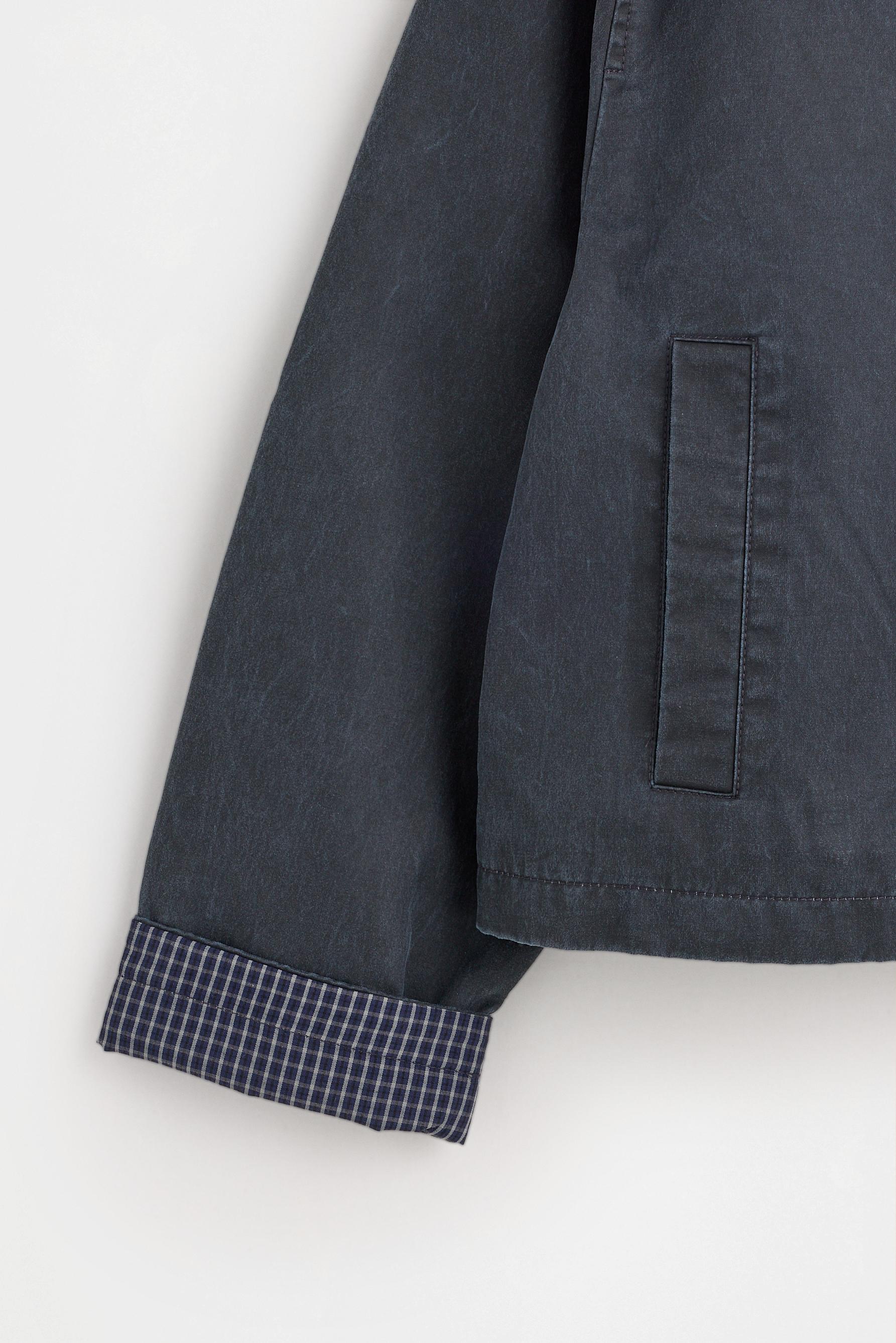 Cropped waxed jacket — DARK BLUE