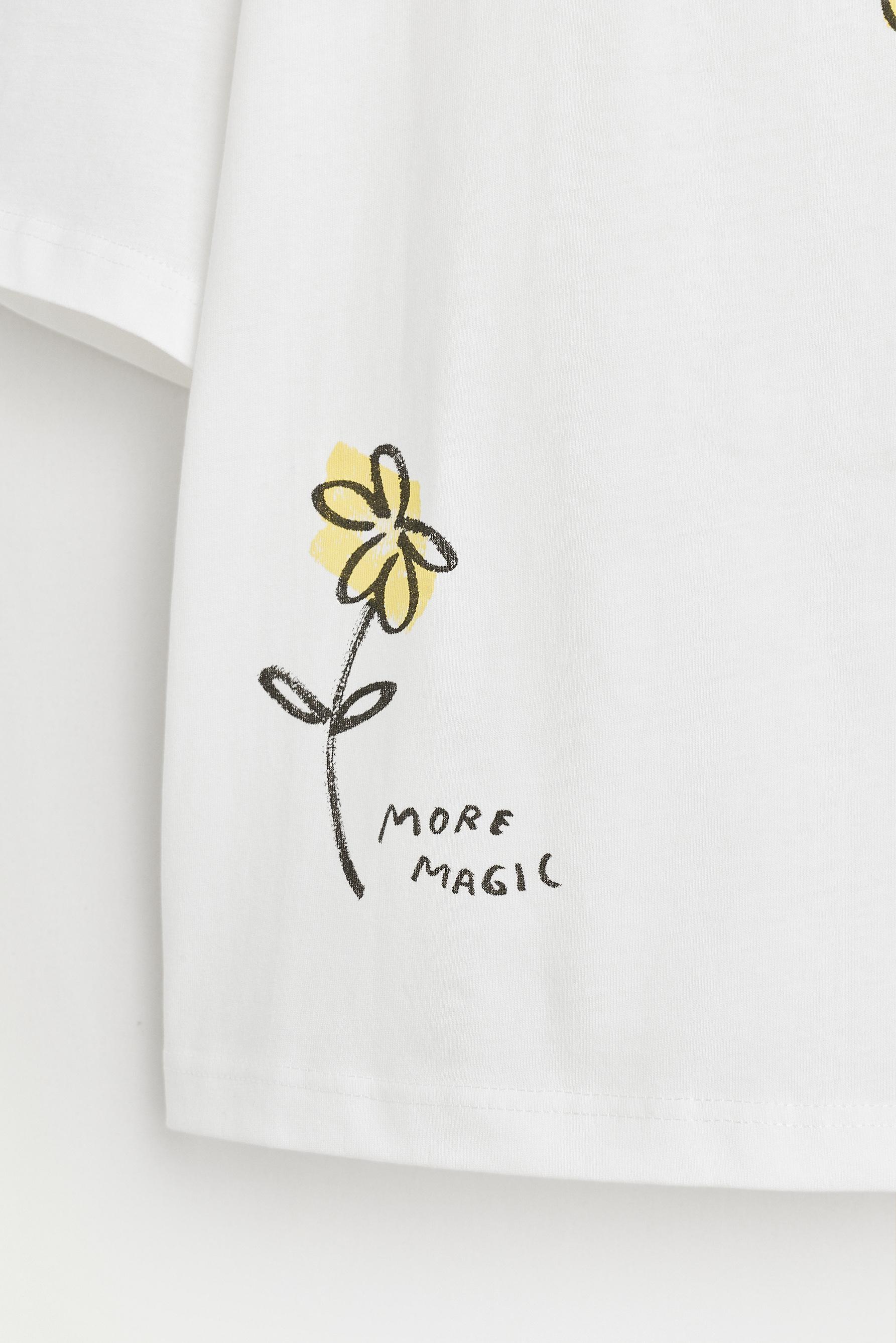 Printed T-shirt — PINKISH WHITE