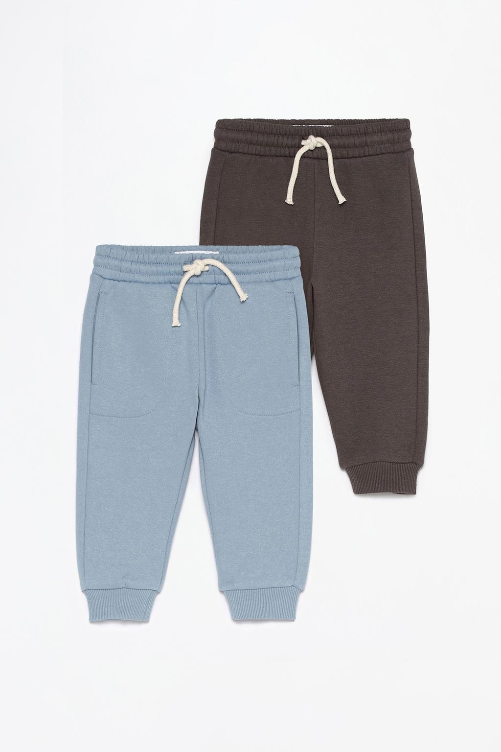 Pack of 2 basic plush trousers